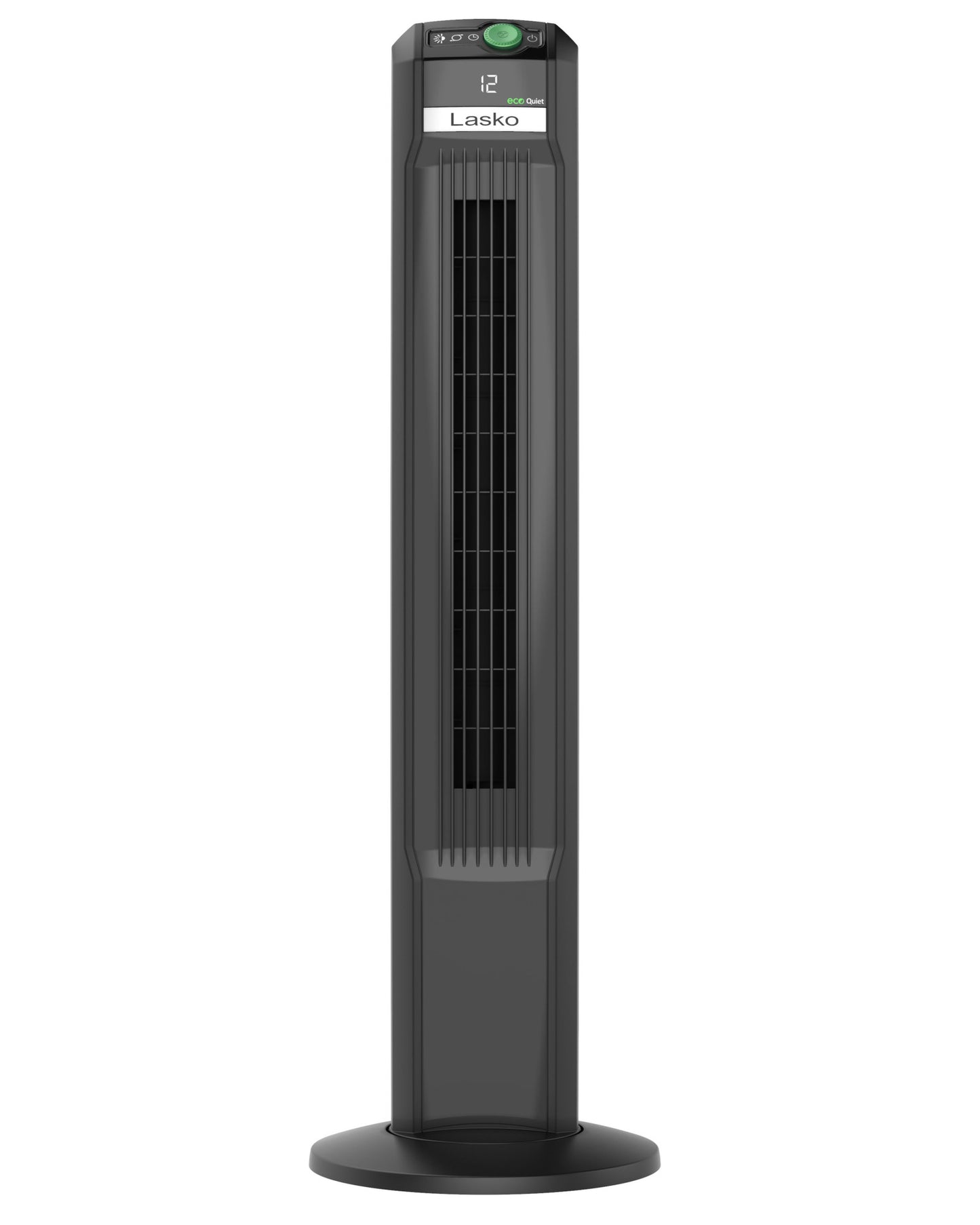 Lasko 42" 12-Speed EcoQuiet DC Motor Tower Fan with Remote Control, T42700, Black