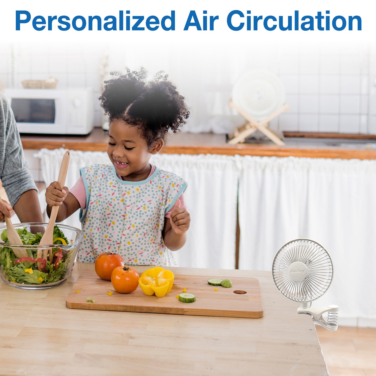 Air King 6" Clip-On Personal Fan (2-speed, manual, white)