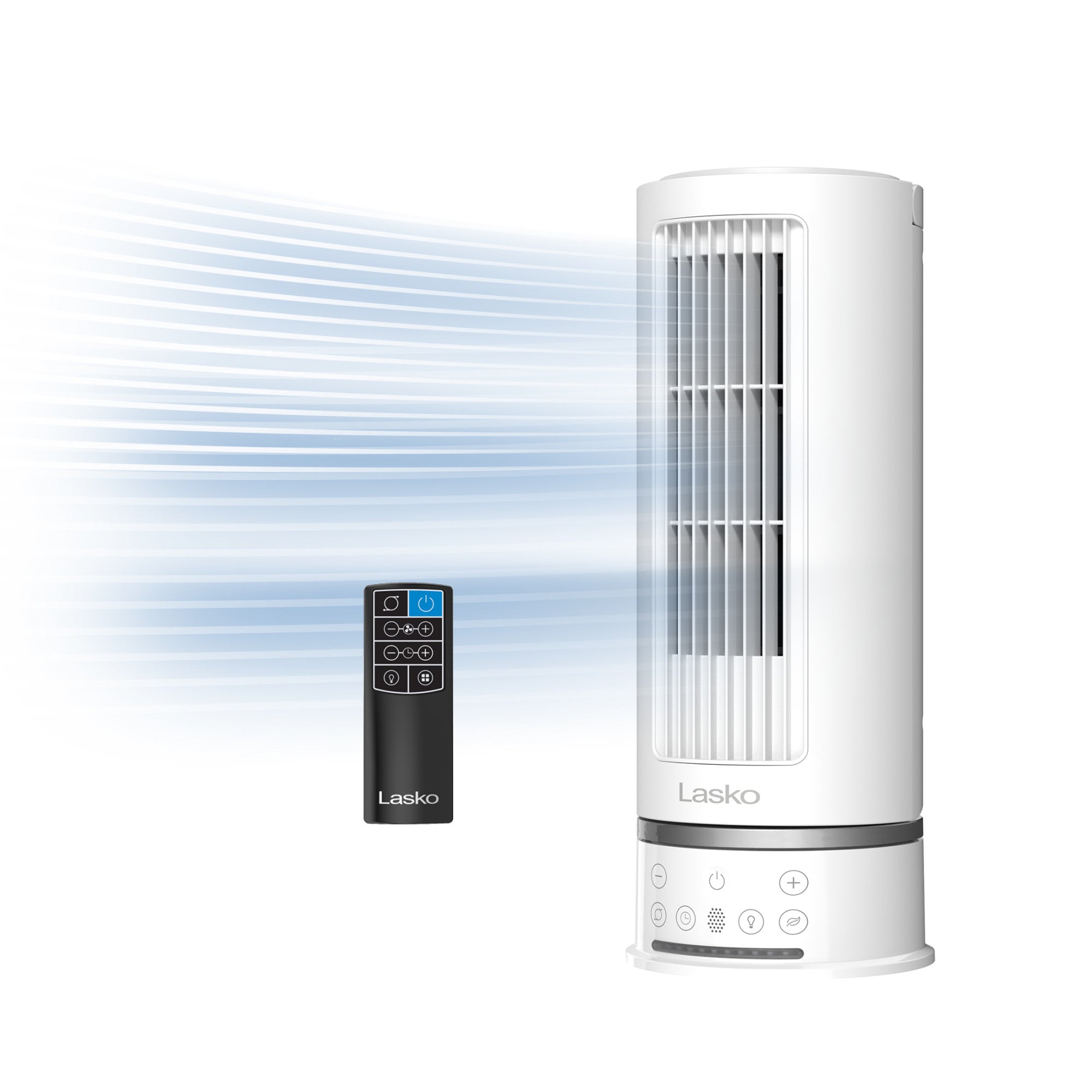 Lasko StealthBreeze 15" DC Table Fan: Oscillating, 12-Speed, 15° Tilt, Remote, White