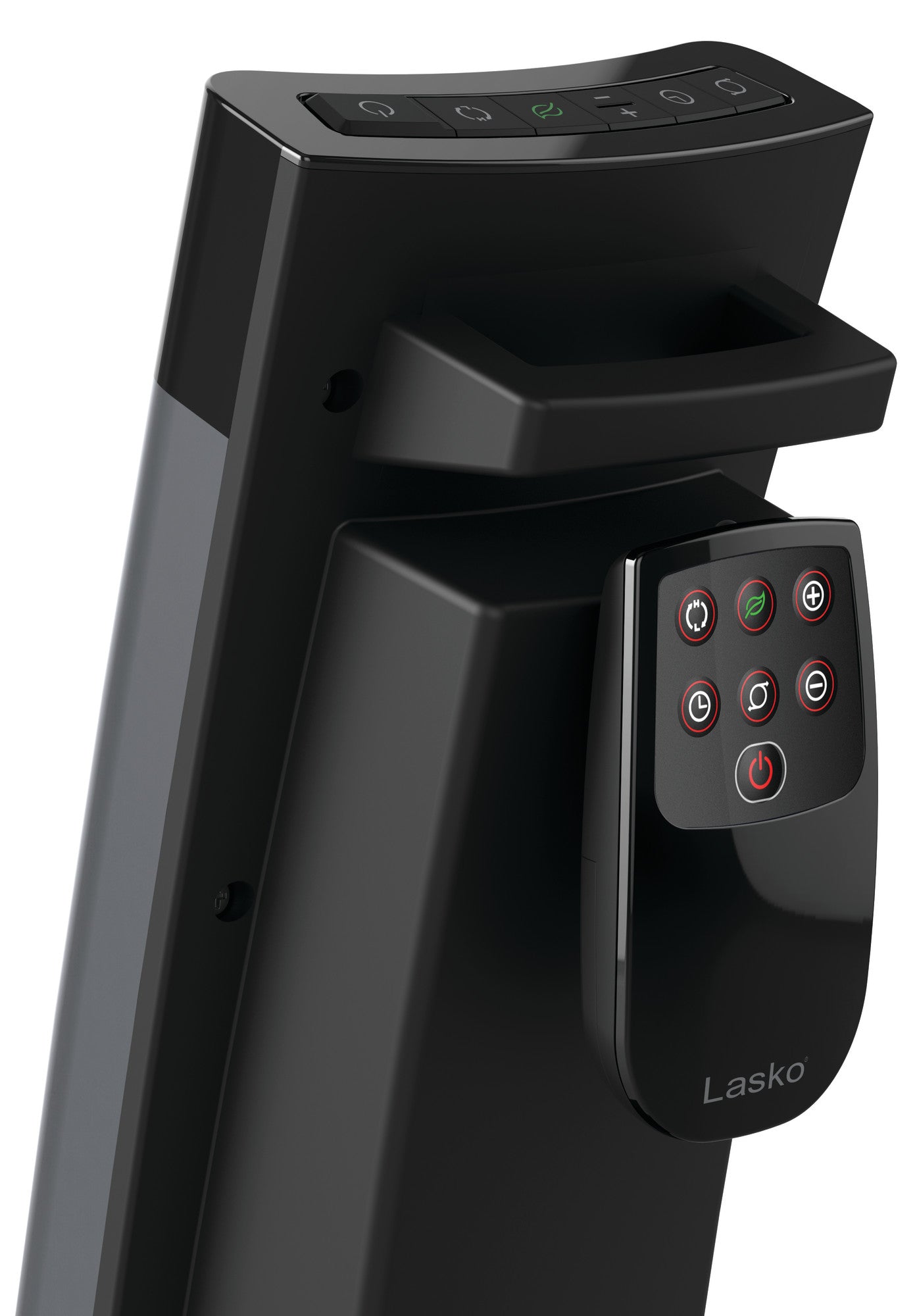 Lasko 1500W Ceramic Tower Space Heater with Timer and Remote Control, CT30711, Silver