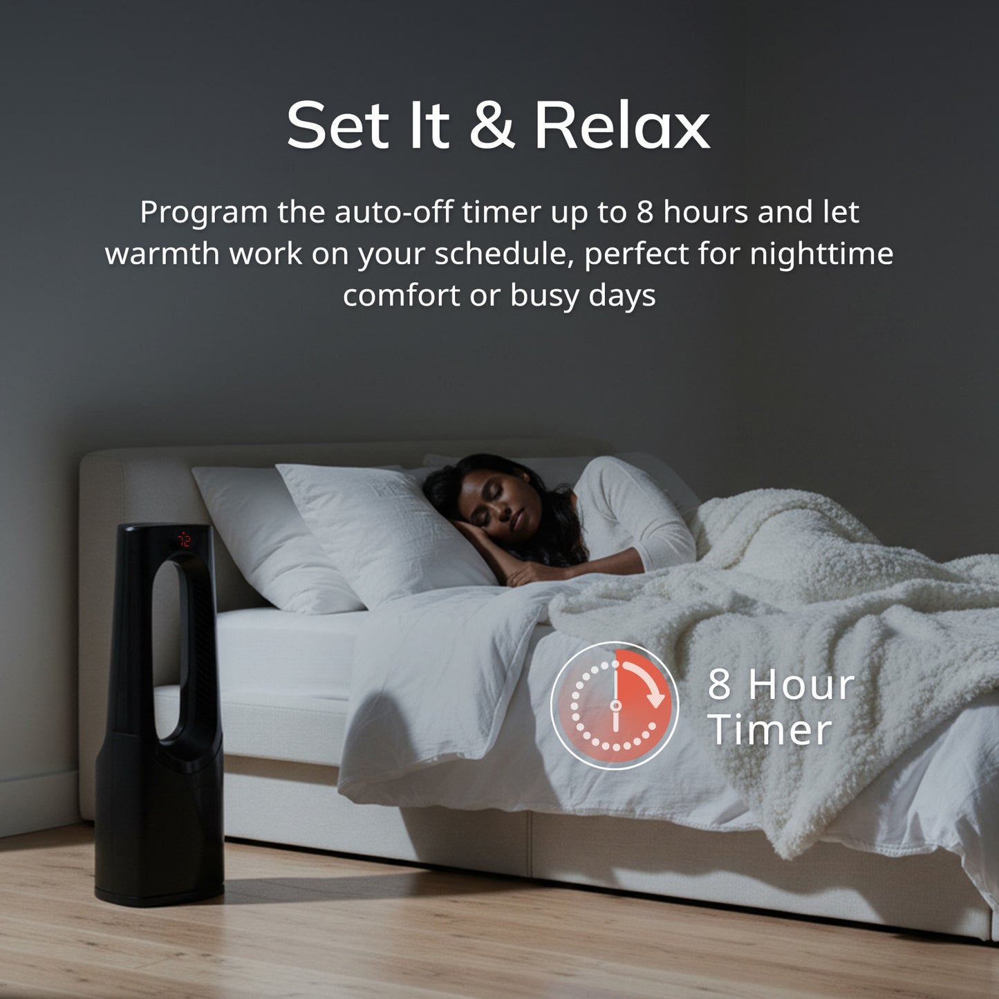 Lasko CW100 1500W Bladeless Tower Heater with Remote Control