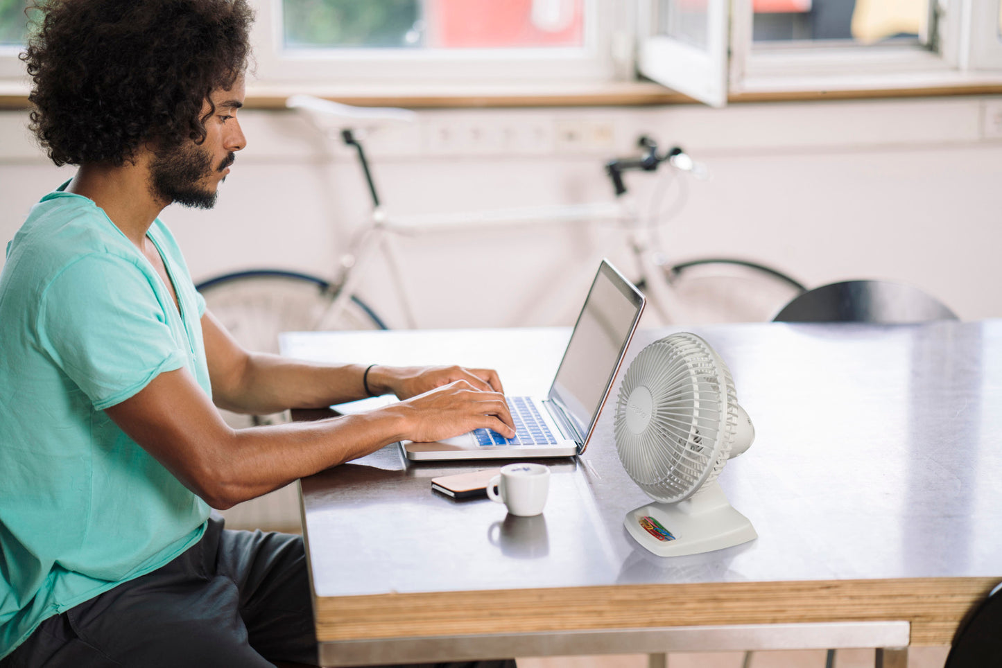 Lasko 6" 2-Speed Personal Table Fan with Storage Tray, 2002W, White