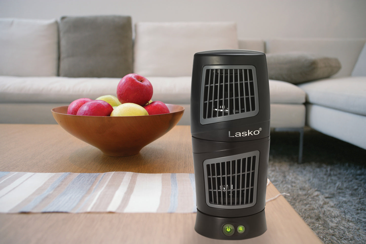 Lasko Twist-Top™ Tower Table Fan, T12110, Black