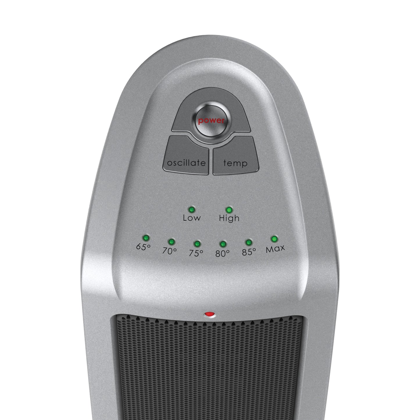 Lasko 1500W Oscillating Ceramic Tower Space Heater with Adjustable Thermostat, 2-Speeds, 5309, Silver