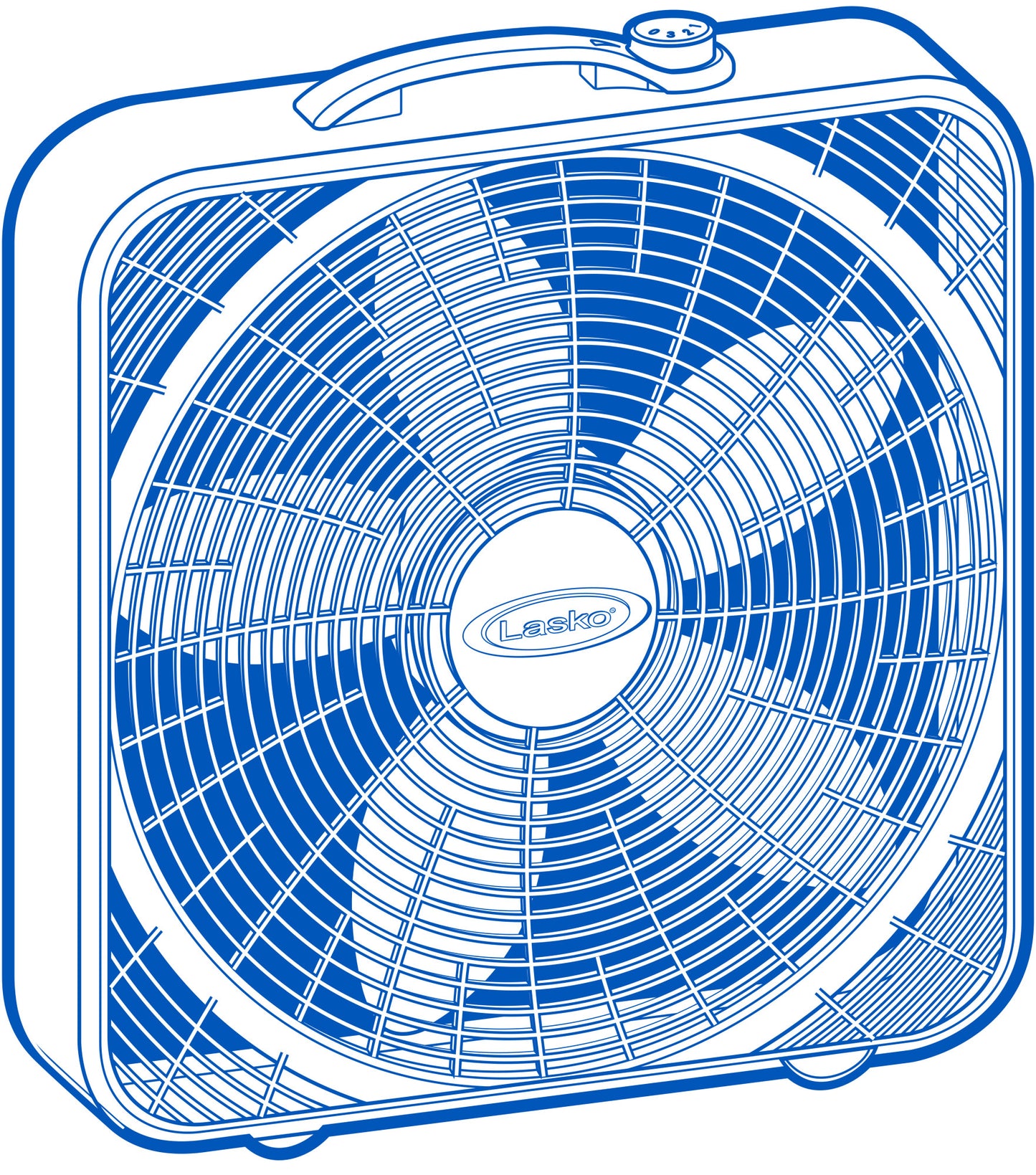 Lasko Power Plus 3- Speed Box Fan, 3721, White