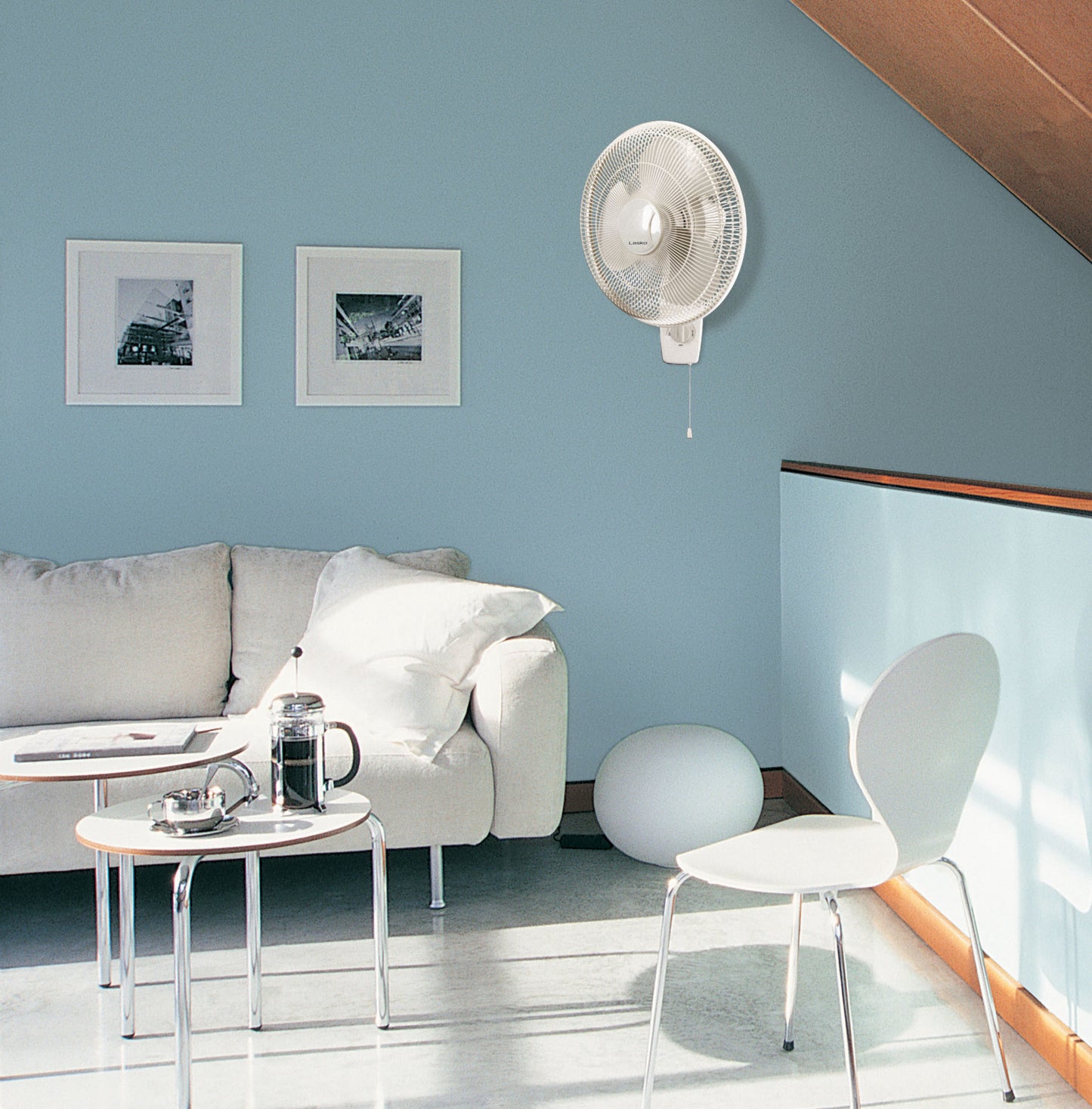 Lasko 16" Oscillating Wall Fan with 3 Speeds, 3016, White