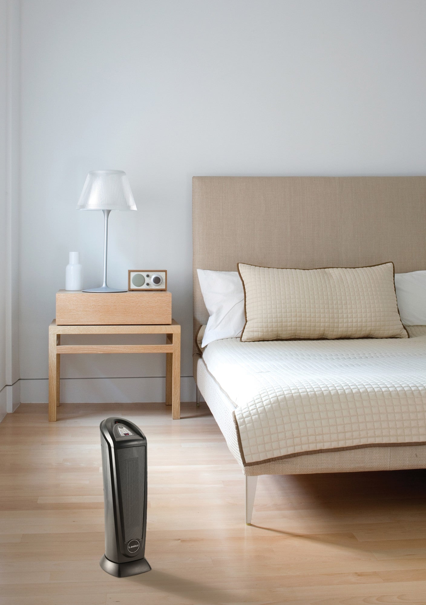 Lasko 1500W Ceramic Tower Space Heater with Remote, CT22415, Black