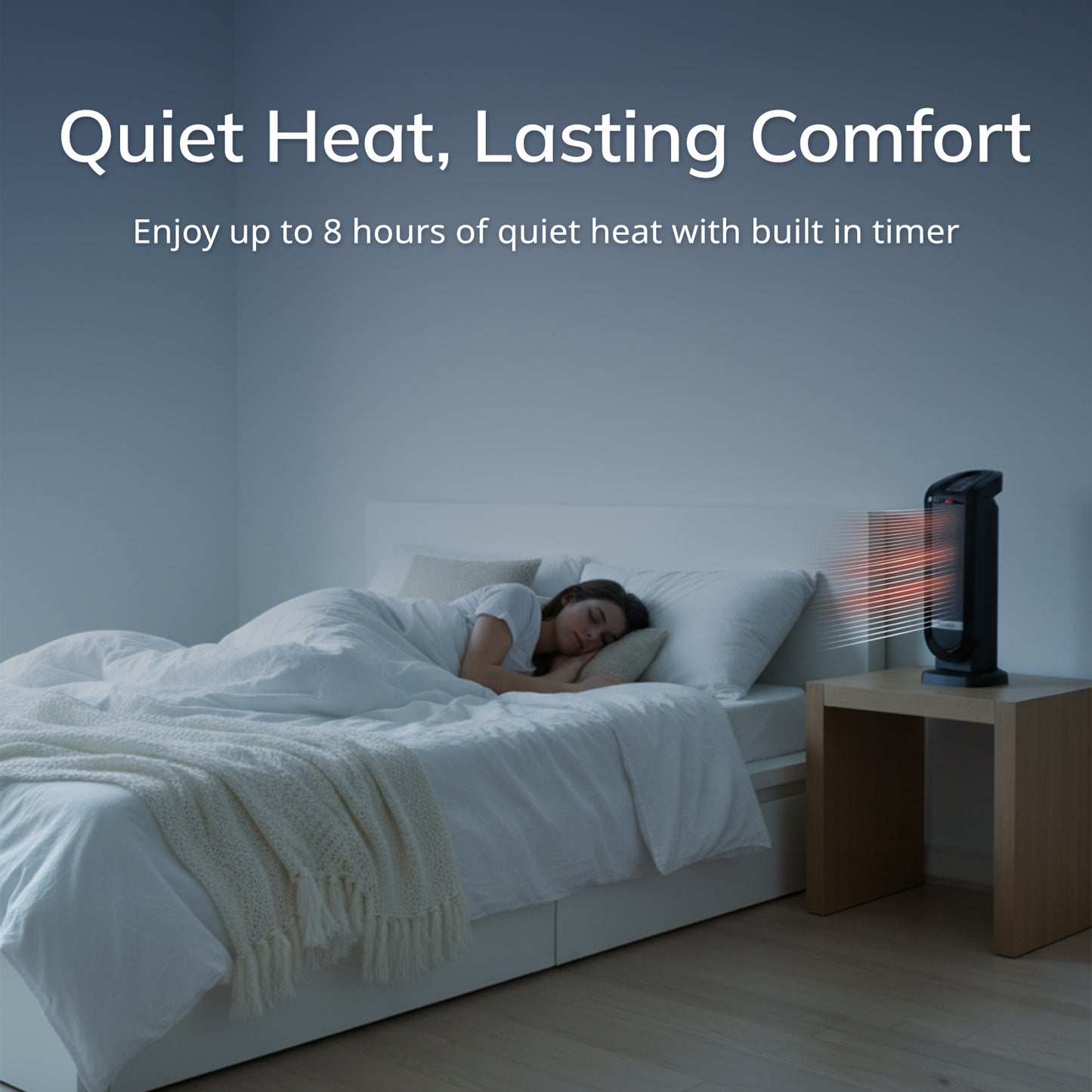 Lasko 22 in. 1500W Ceramic Tower Space Heater with Digital Display and Remote Control, CT22840, Black