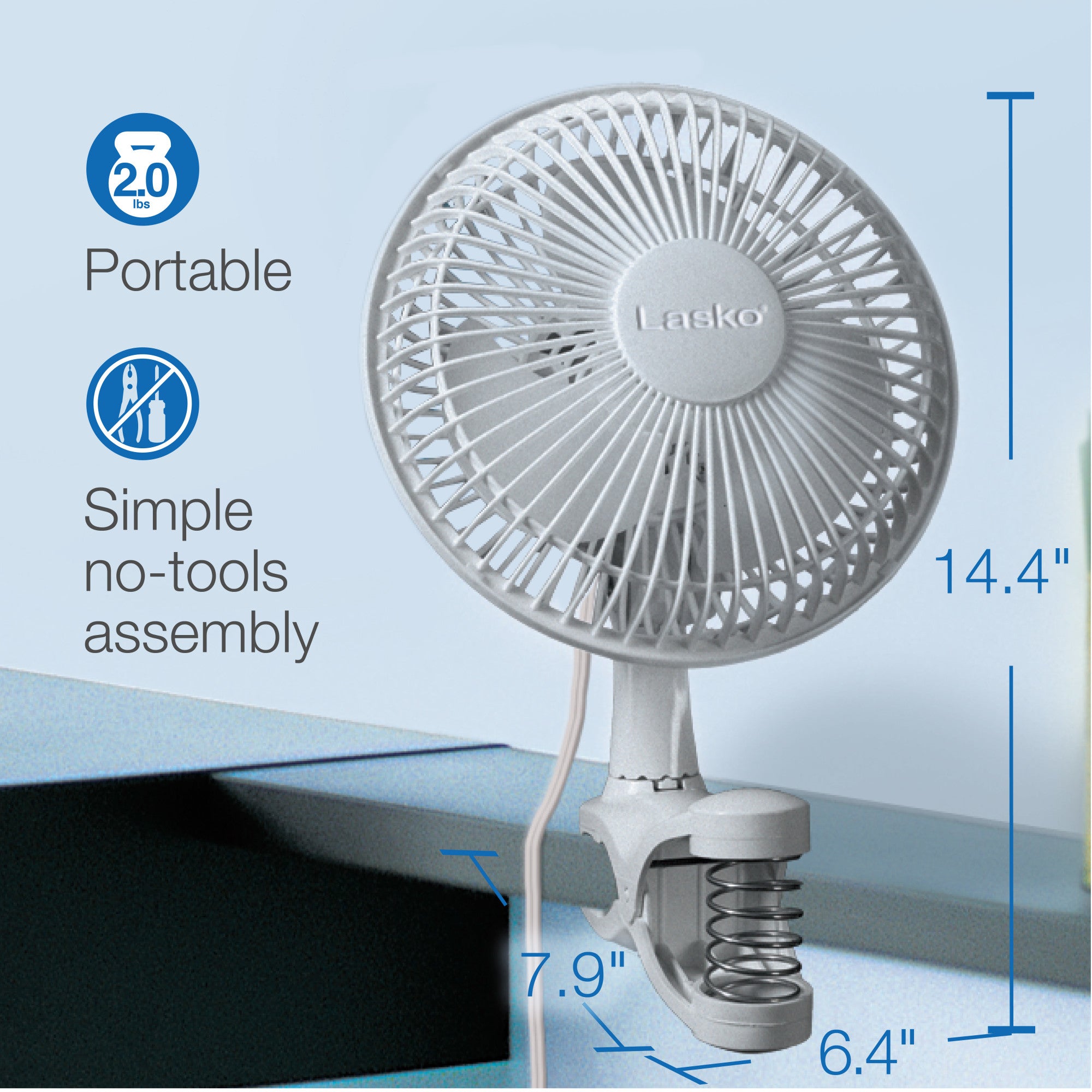 Lasko 6" Clip Fan - Thumbnail 4