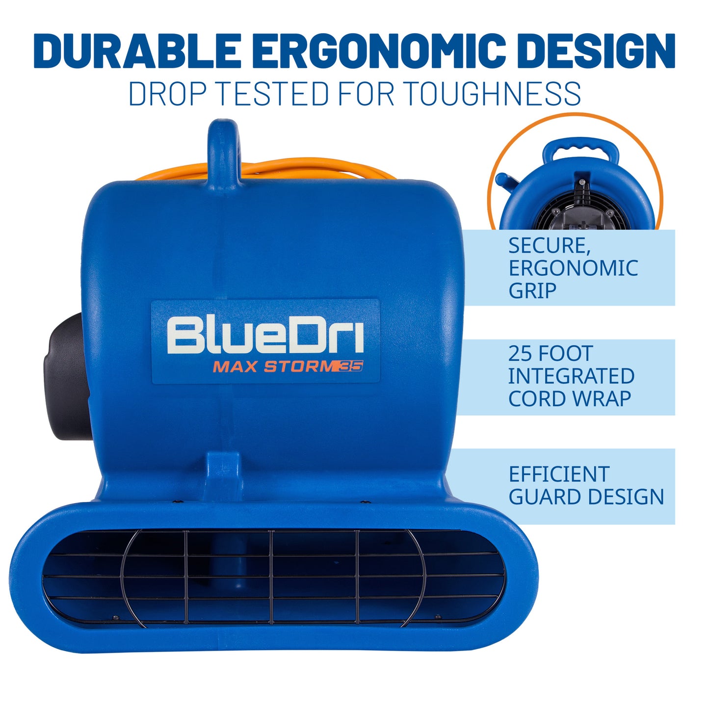 BlueDri Max Storm 1/3 HP 2900 CFM Air Mover Blower Fan
