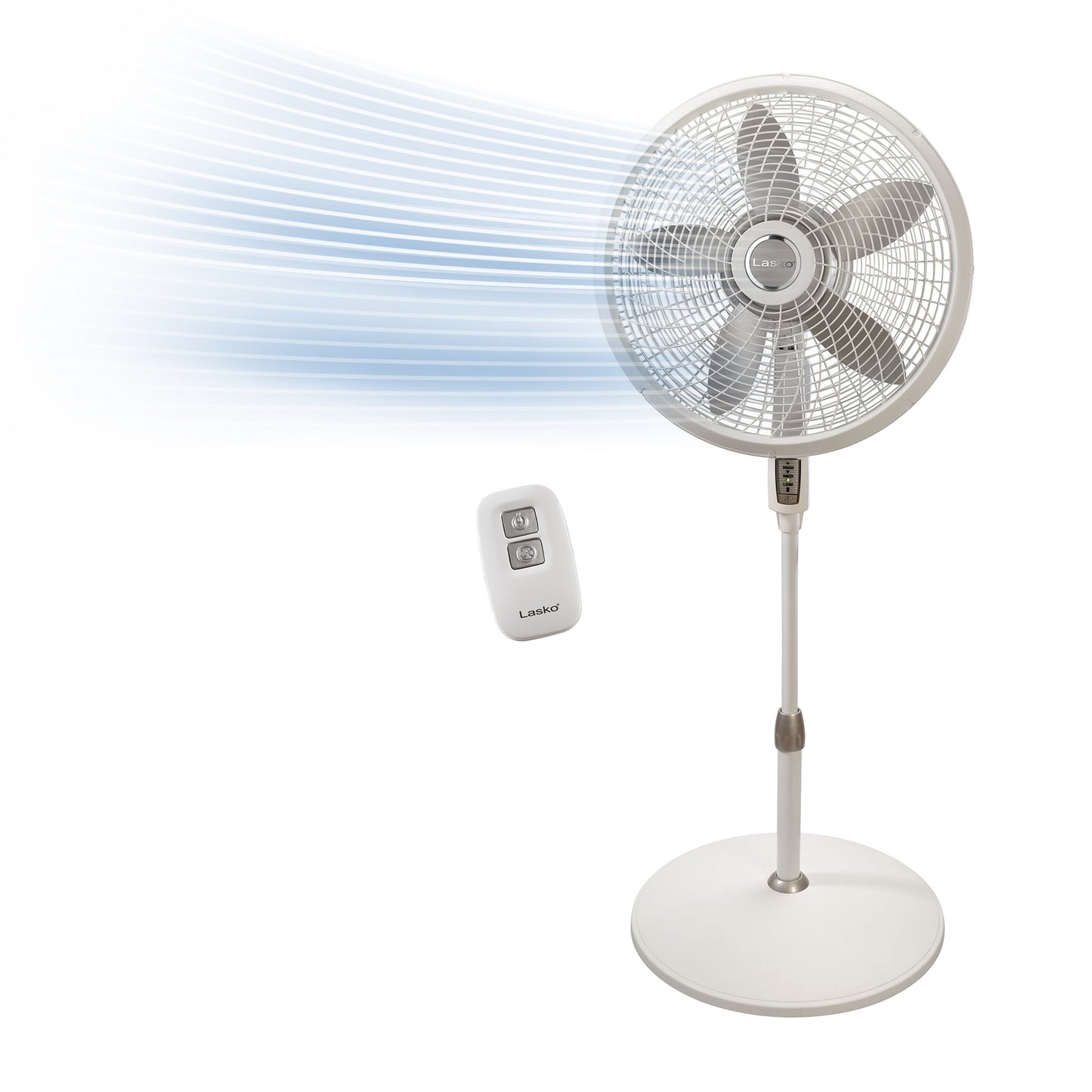 Lasko 18" Cyclone® 2 Pedestal Fan with Remote Control, 1889, White