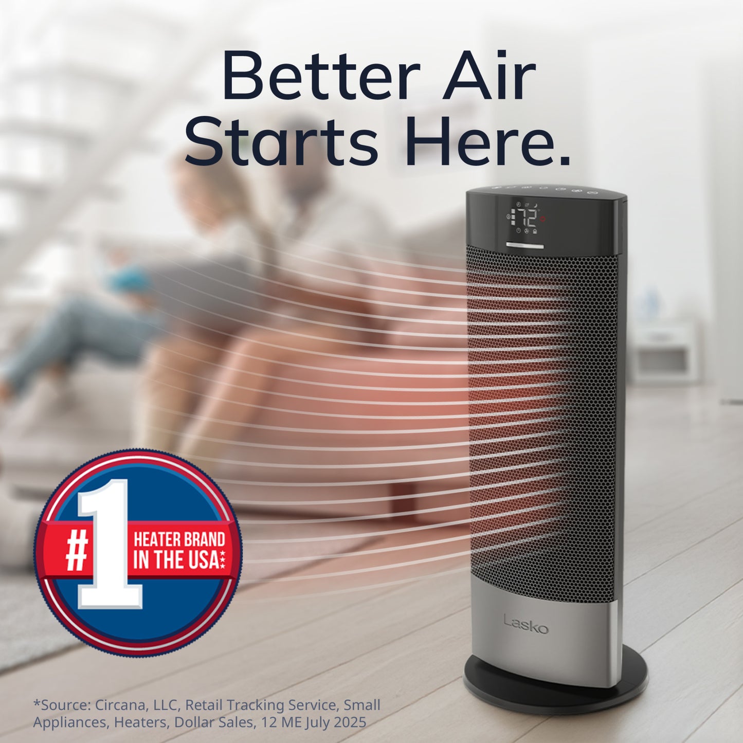 Lasko Ellipse CT18950 Ceramic Tower Space Heater with Remote Control, Black