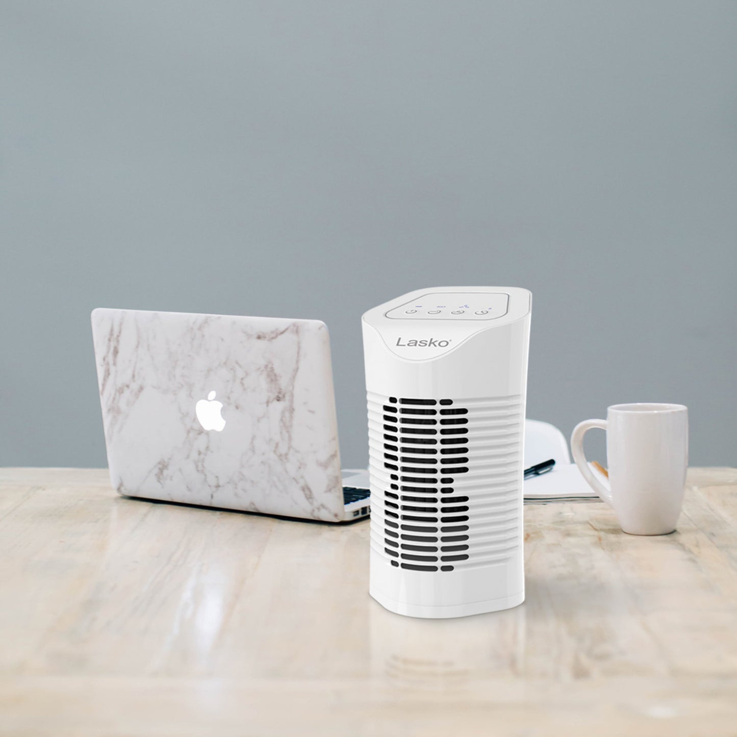 Lasko Desktop Air Purifier with 3-Stage Filtration, HF11200, White