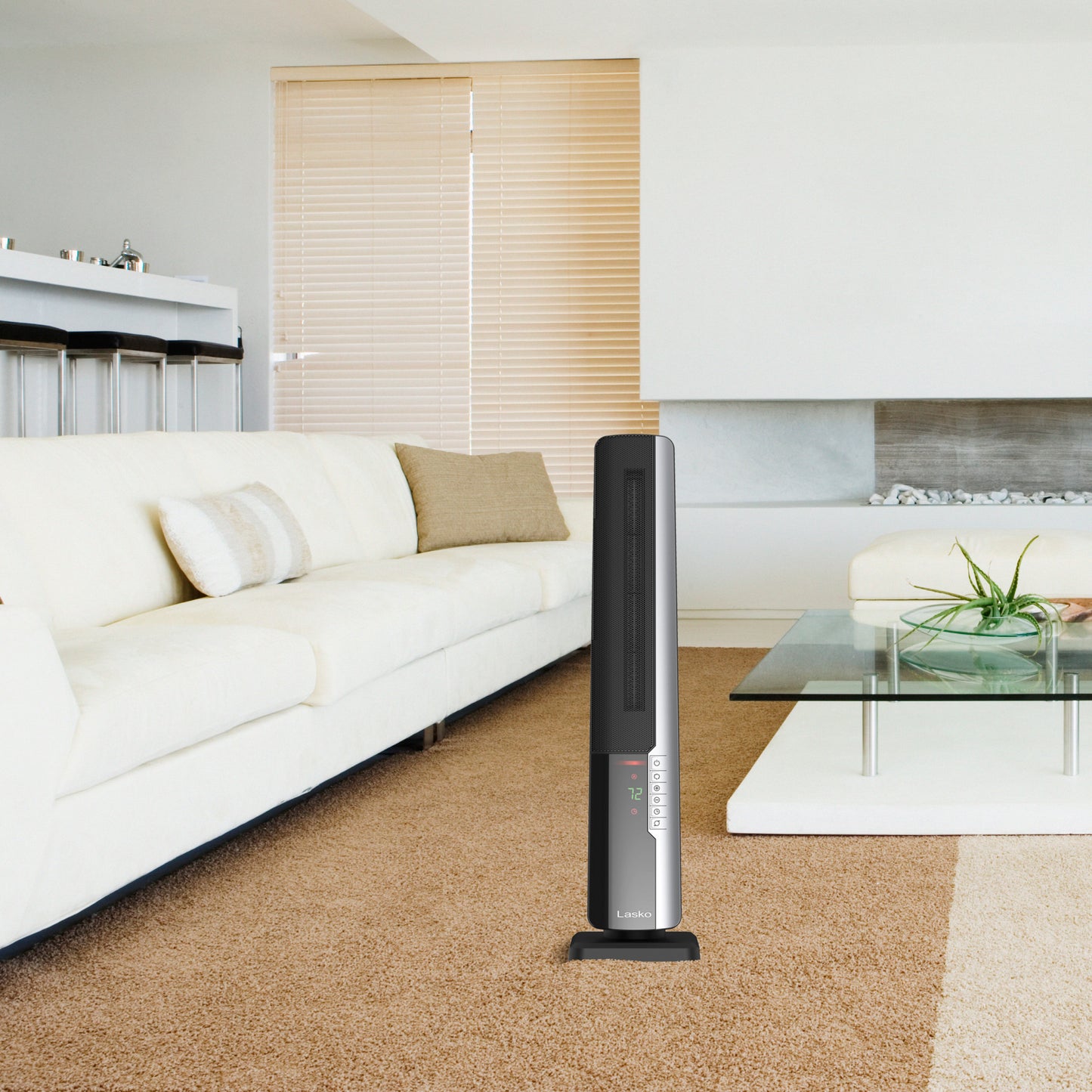 Lasko Ultra Digital Ceramic Tower Space Heater with Remote, CT32960, Black