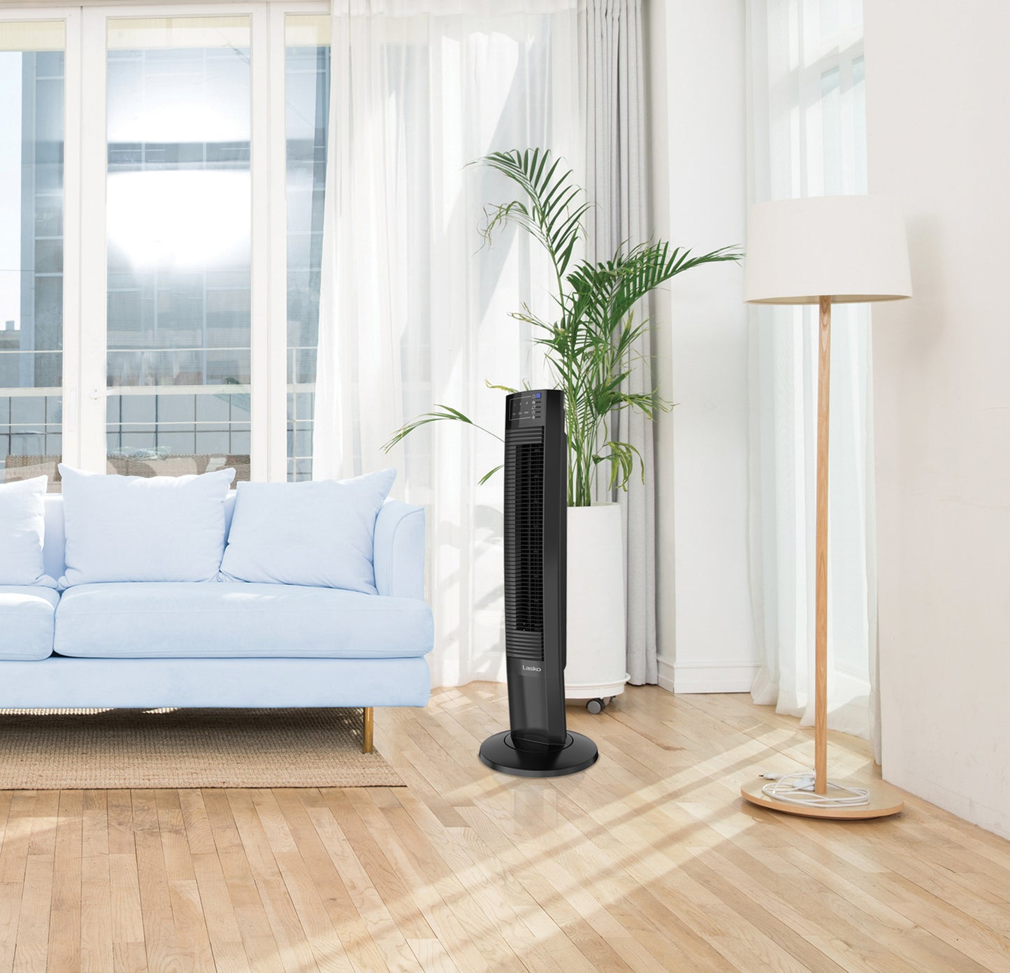 Lasko Wind Tower® Fan with Nighttime Mode and Remote, T36510, Black