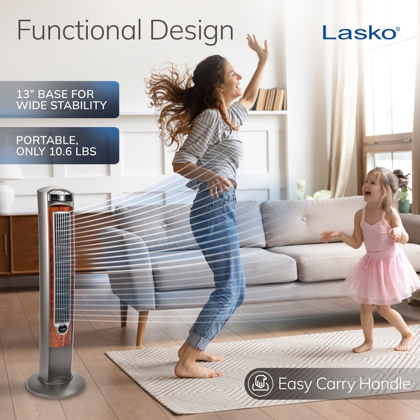 Lasko T42954 42" Wind Curve Oscillating Tower Fan