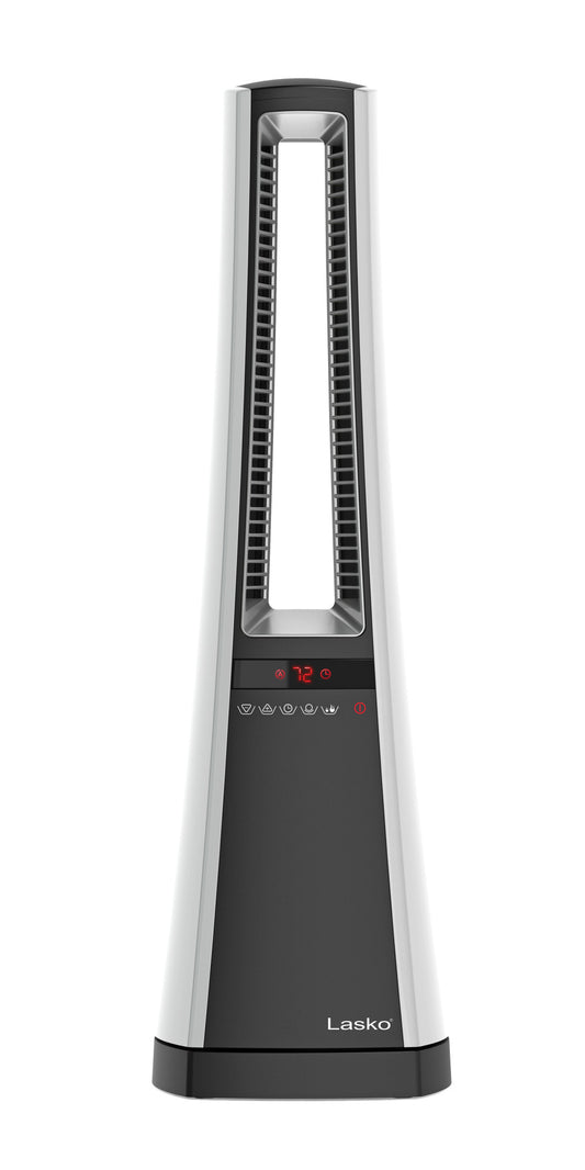 Lasko Air Logic 27" Bladeless Tower Heater (2 heat settings, remote, timer, thermostat, gray)