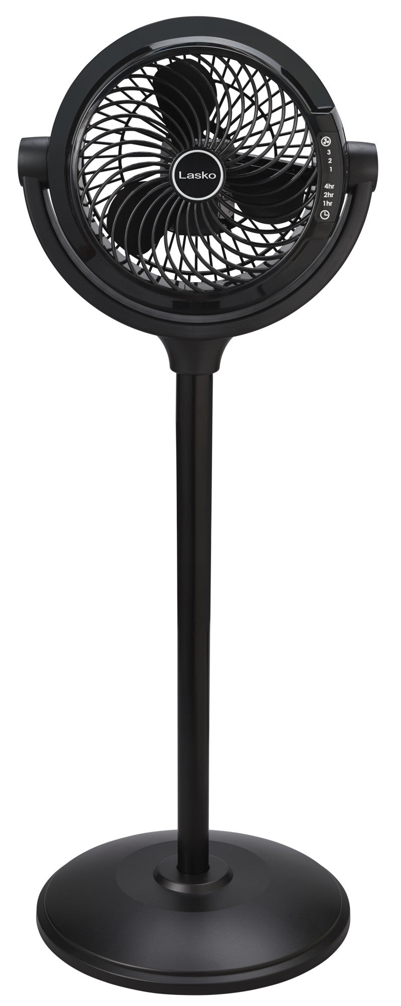 Lasko Compact Power Pedestal Fan with Remote Control, S08600, Black