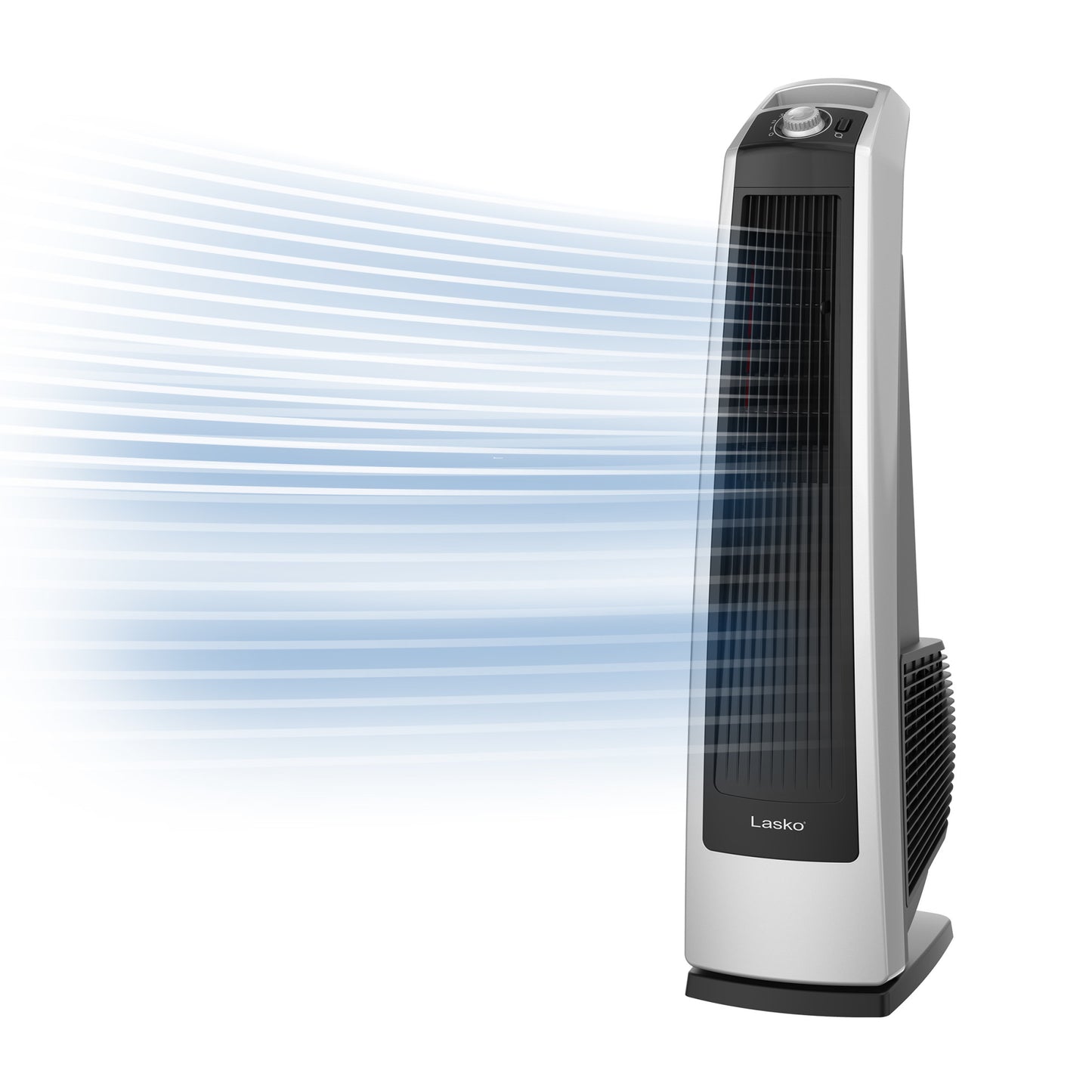Lasko Oscillating High Velocity Tower Fan with 3 Speeds, U35105, Gray/Black