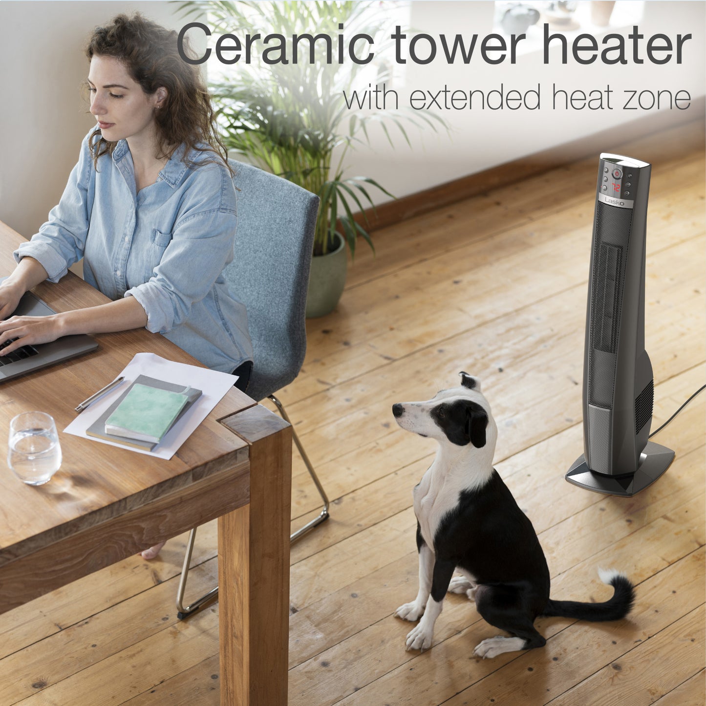 Lasko 32" 1500W Ceramic Tower Heater with Remote Control, CT32791, Black
