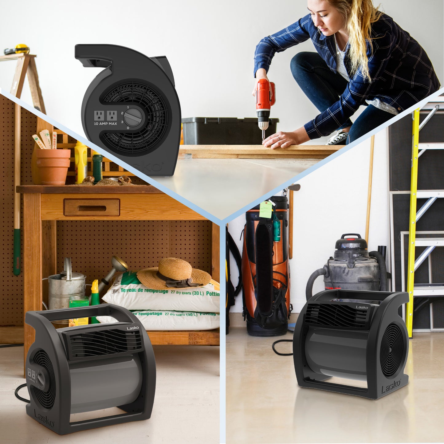 Lasko U15720 Max Performance Pivoting Utility Fan