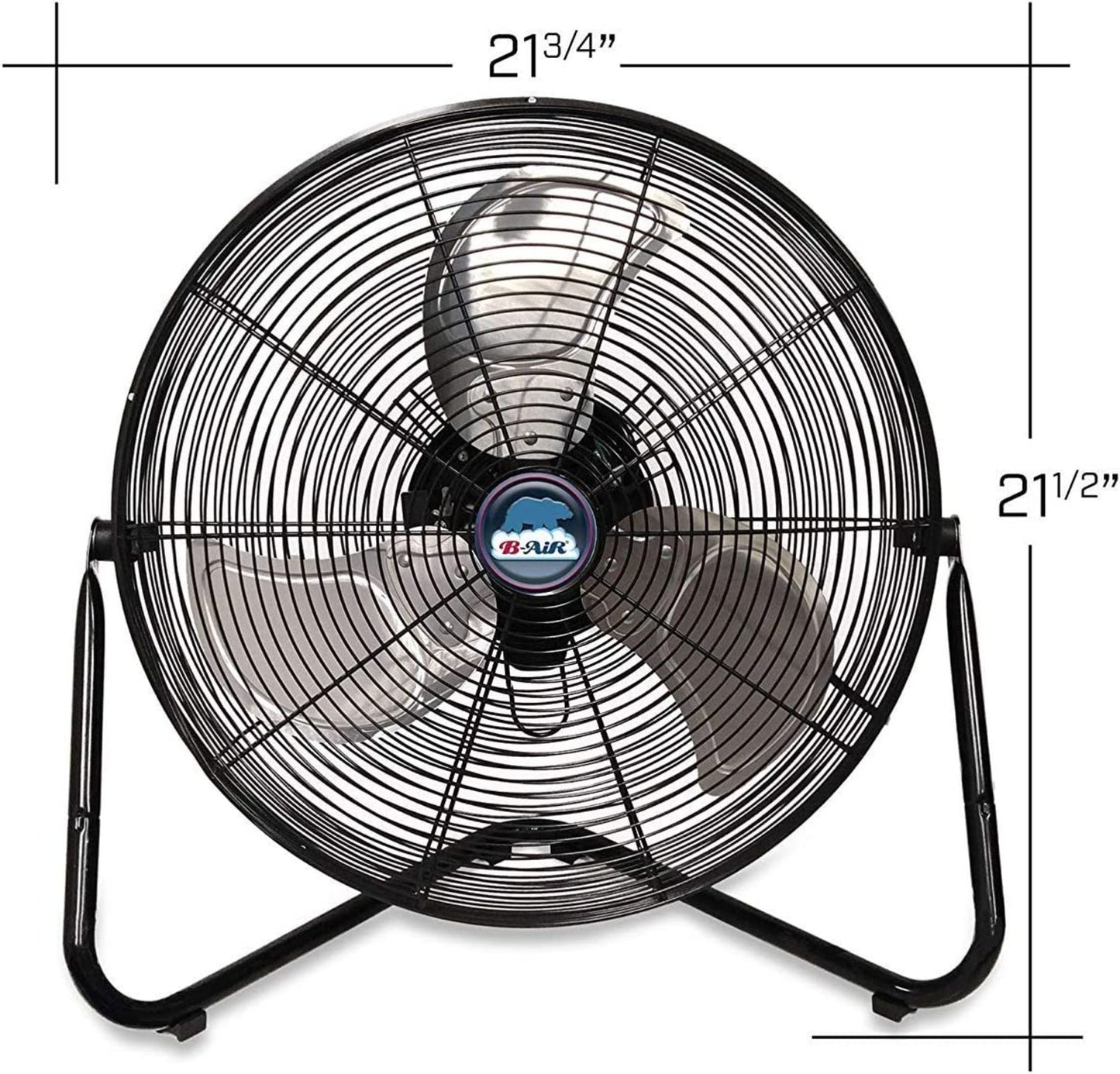B-Air 20" High Velocity Floor Fan: wall mount, 3-speed, pivoting, black