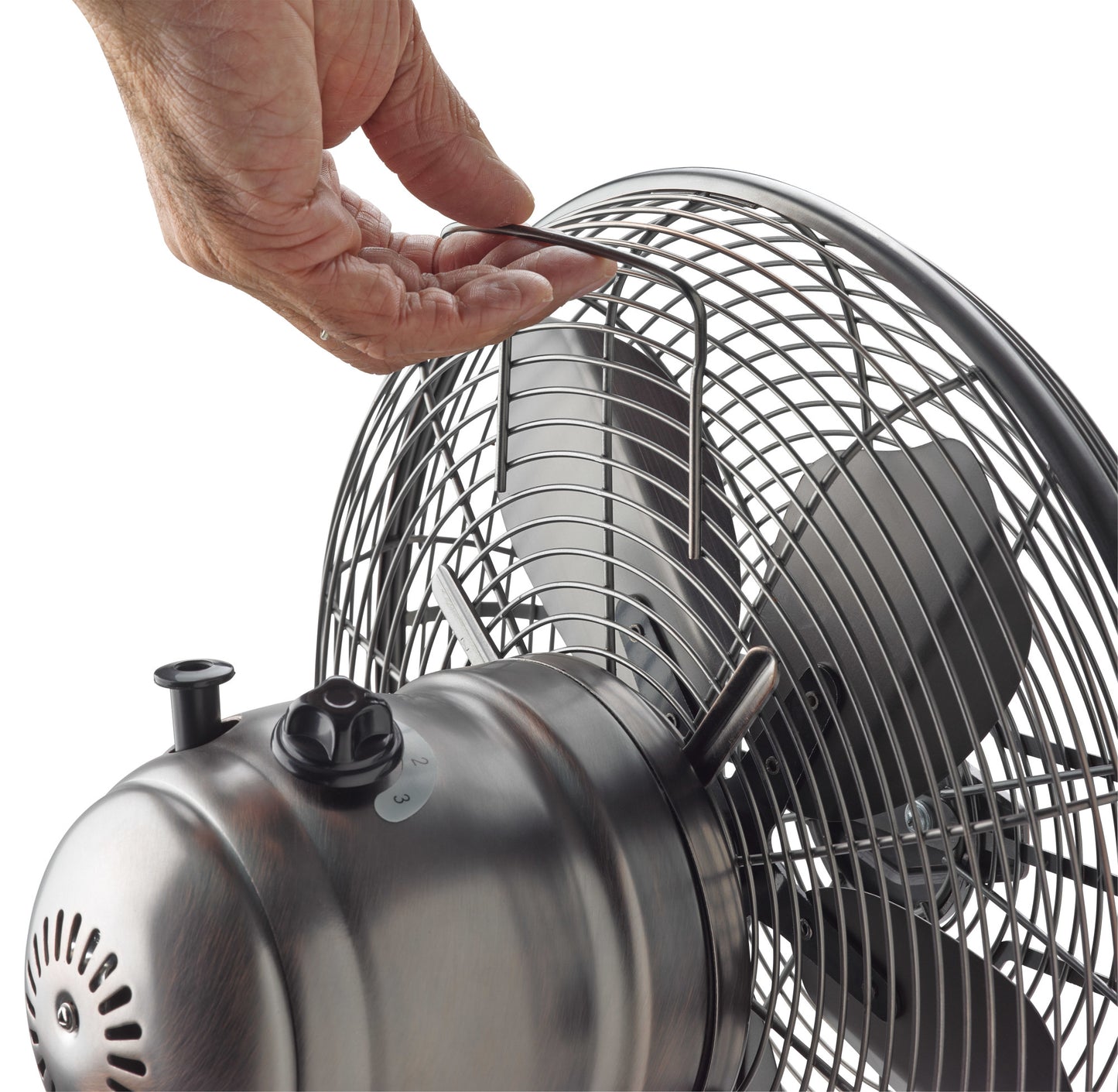 Lasko 12" 3-Speed Oscillating Classic Metal Table Fan with Tilt-Back, R12210, Bronze