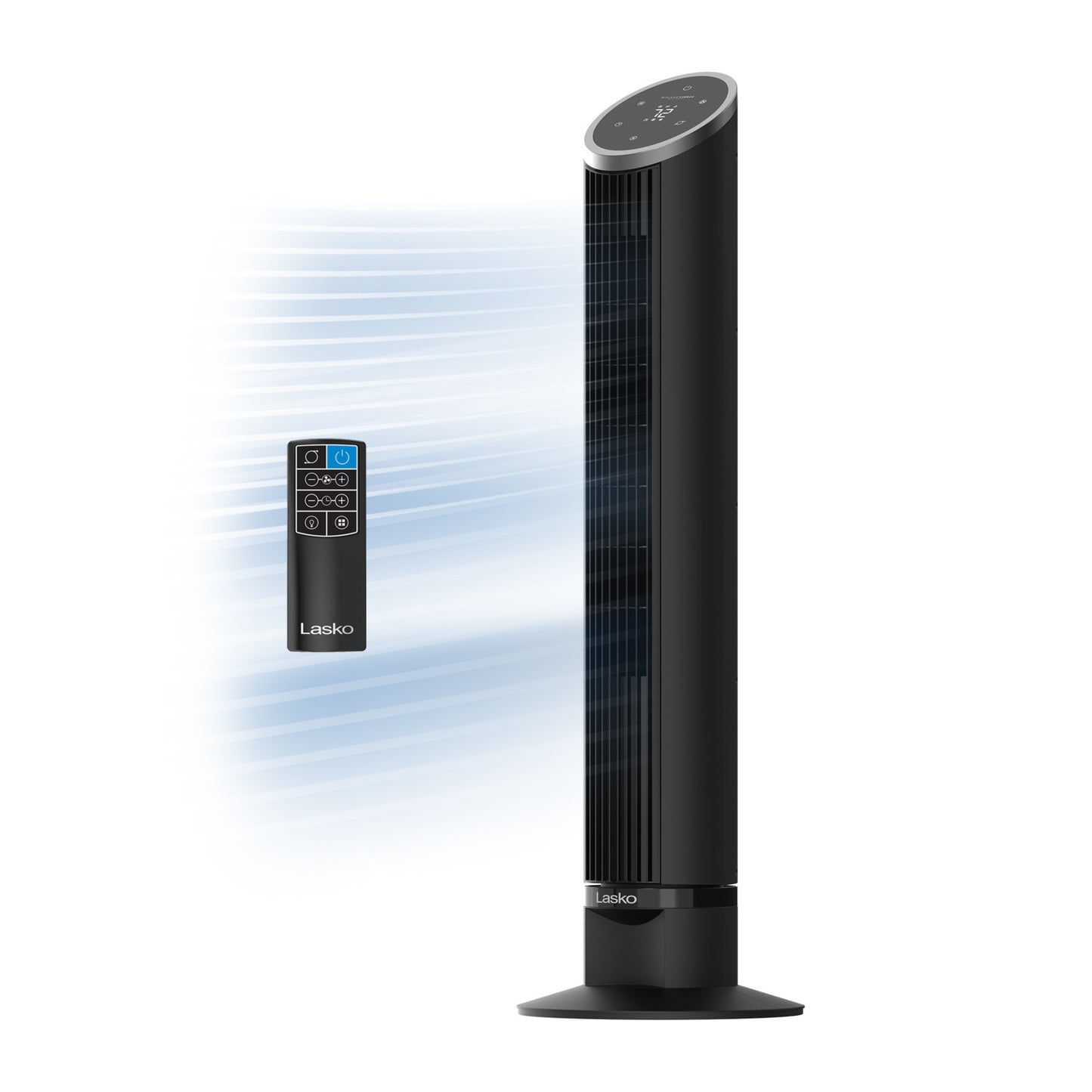 Lasko WhisperForce™ DC 36" Tower Fan (12-speed, remote, timer, air filtration, black)