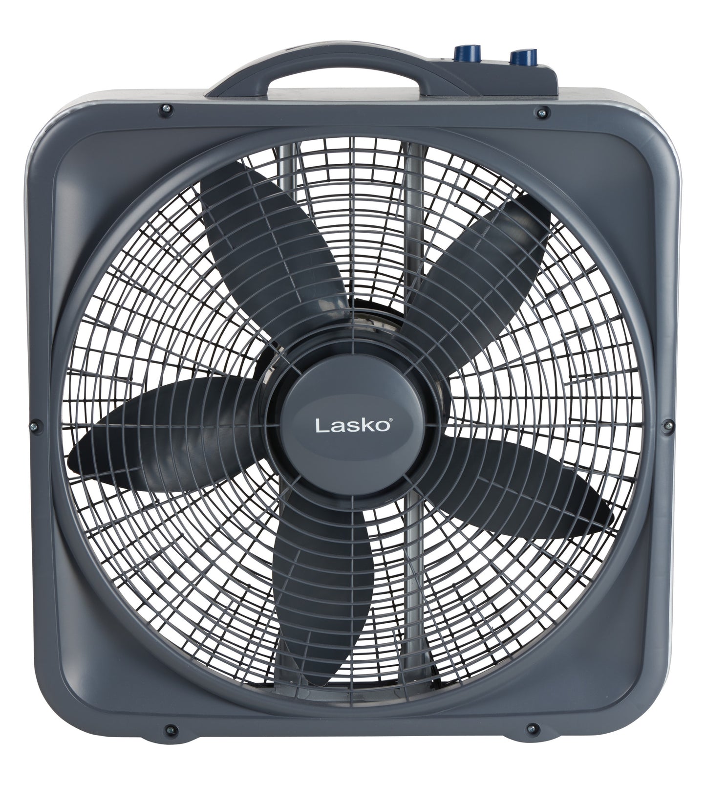 Lasko 20" Weather-Shield® Select Box Fan with Thermostat, B20573, Gray