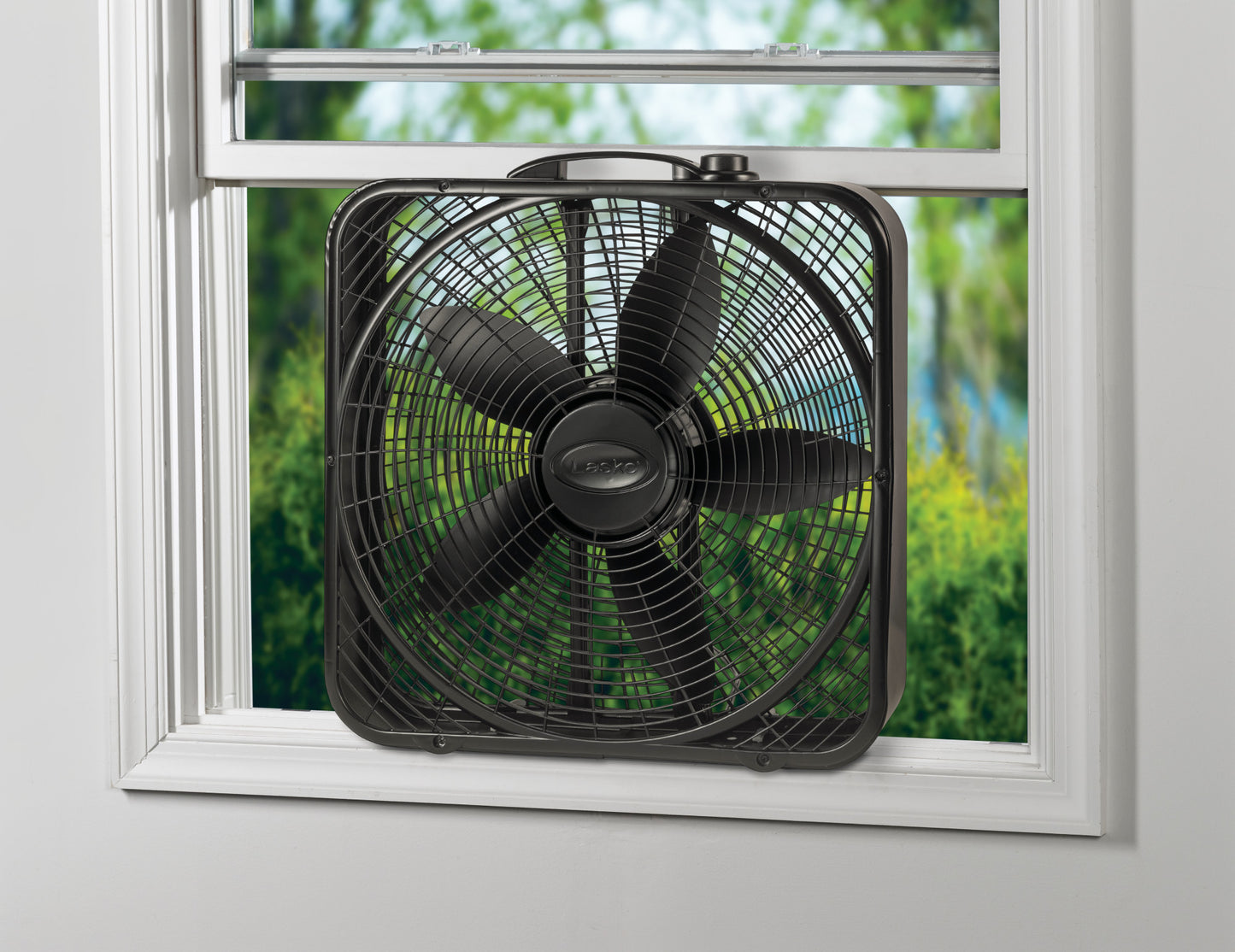 Lasko 20" Weather Shield Power Plus Box Fan, B20801, Black