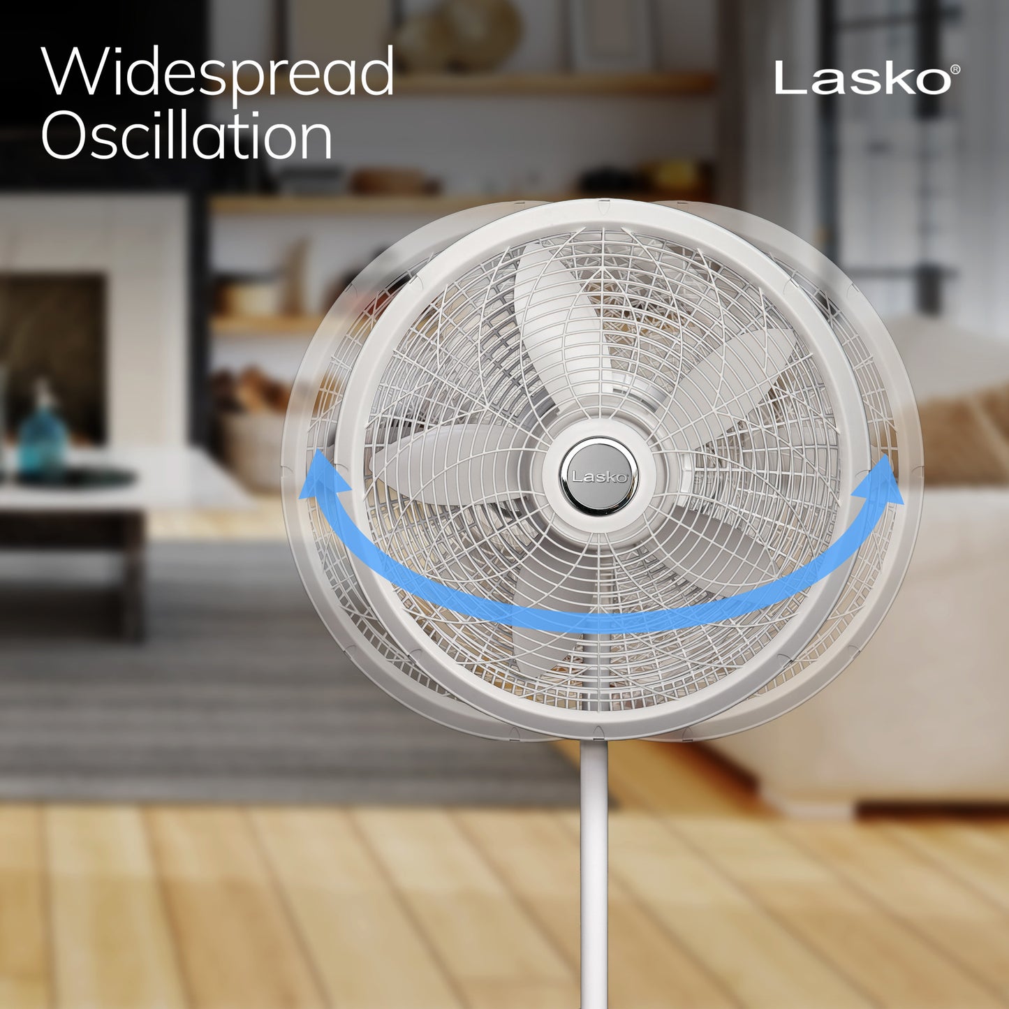 Lasko 18" Oscillating 3-Speed Elegance & Performance Pedestal Fan, 1820, White