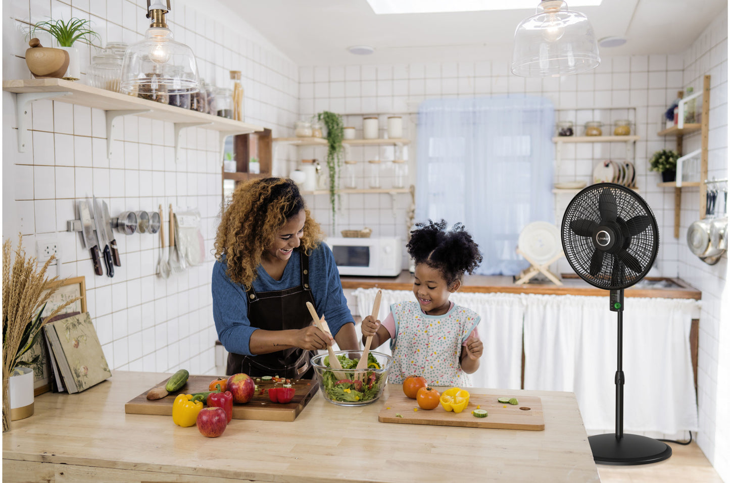 Lasko Oscillating 18-inch EcoQuiet DC Motor 12-Speed Pedestal Fan with Remote Control, Black, S18708