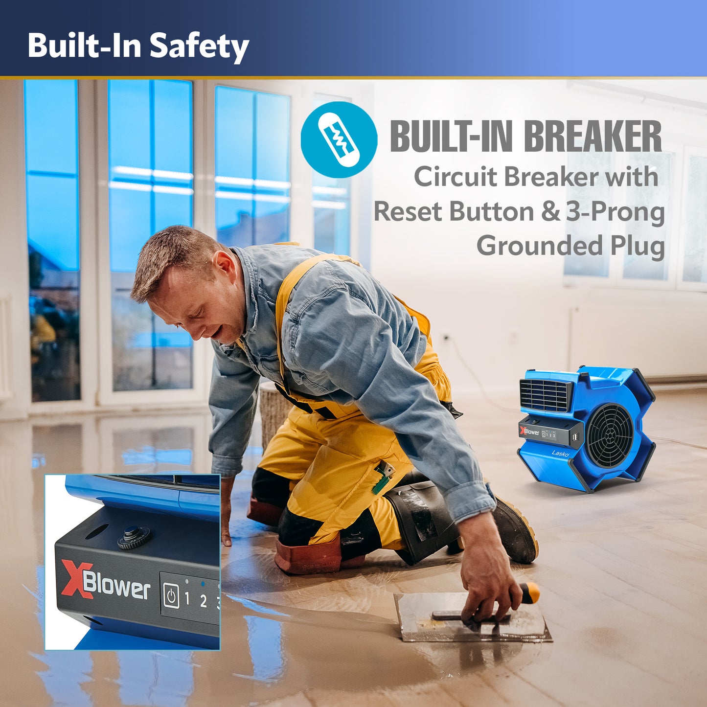 Lasko X12905 Multi-Position Utility Blower Floor Fan