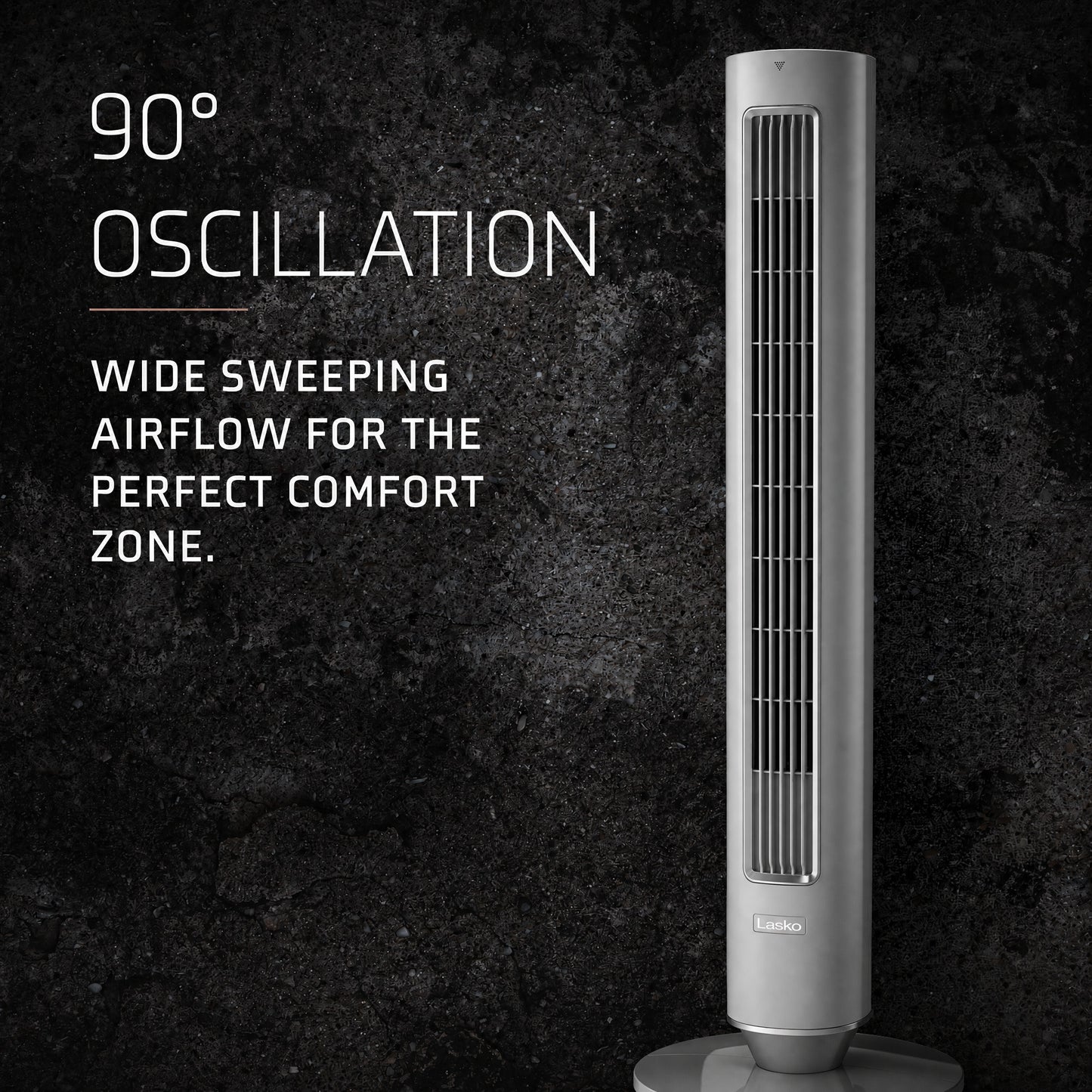 Lasko Pinnacle 40" DC Tower Fan: Oscillating, 12-Speed, Remote, Timer, Gray