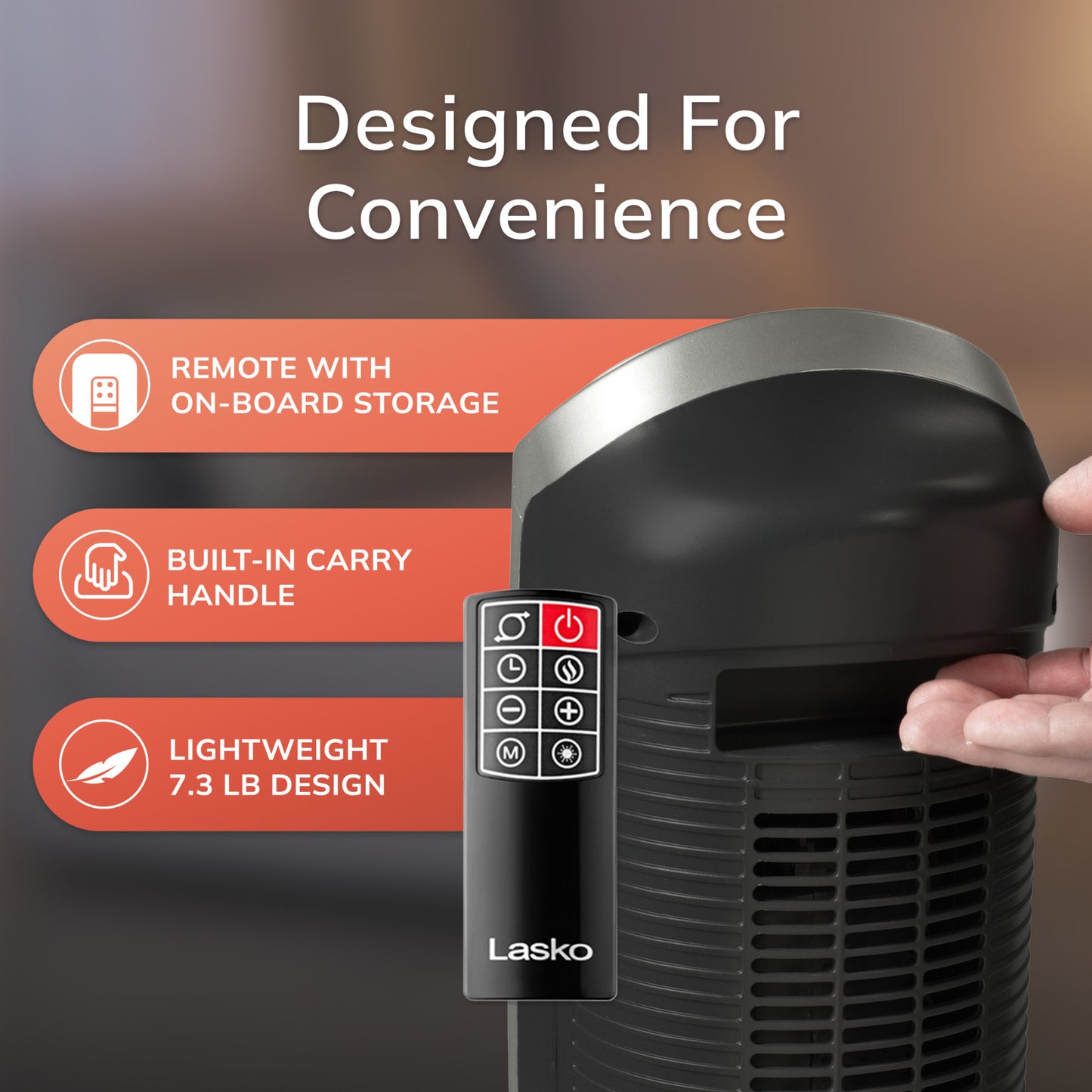 Lasko 1500W Digital Ceramic Space Heater with Remote, 755320, Silver