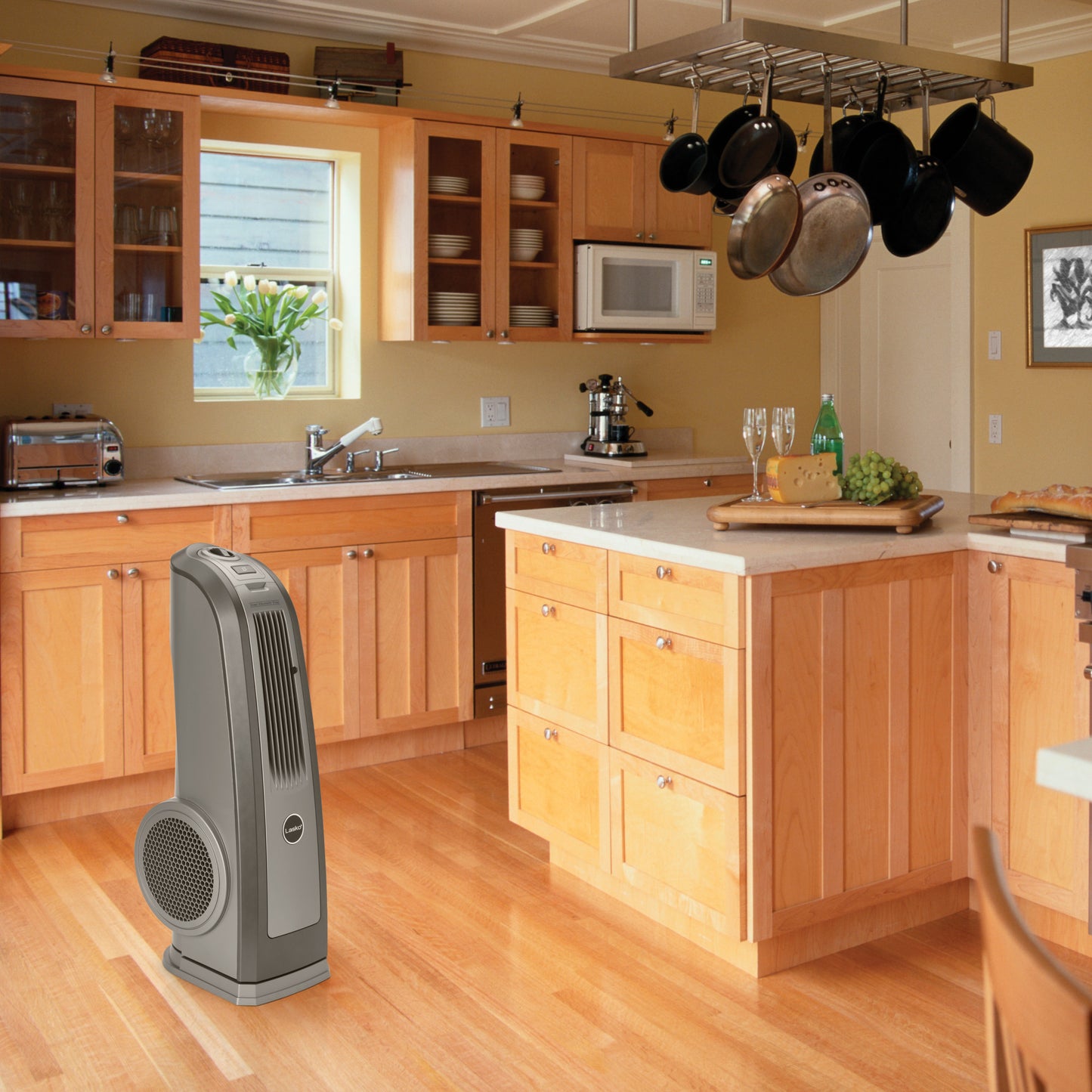 Lasko 30" Space-Saving Oscillating High Velocity Blower Tower Fan with 3-Powerhouse Speeds, 4924, Gray