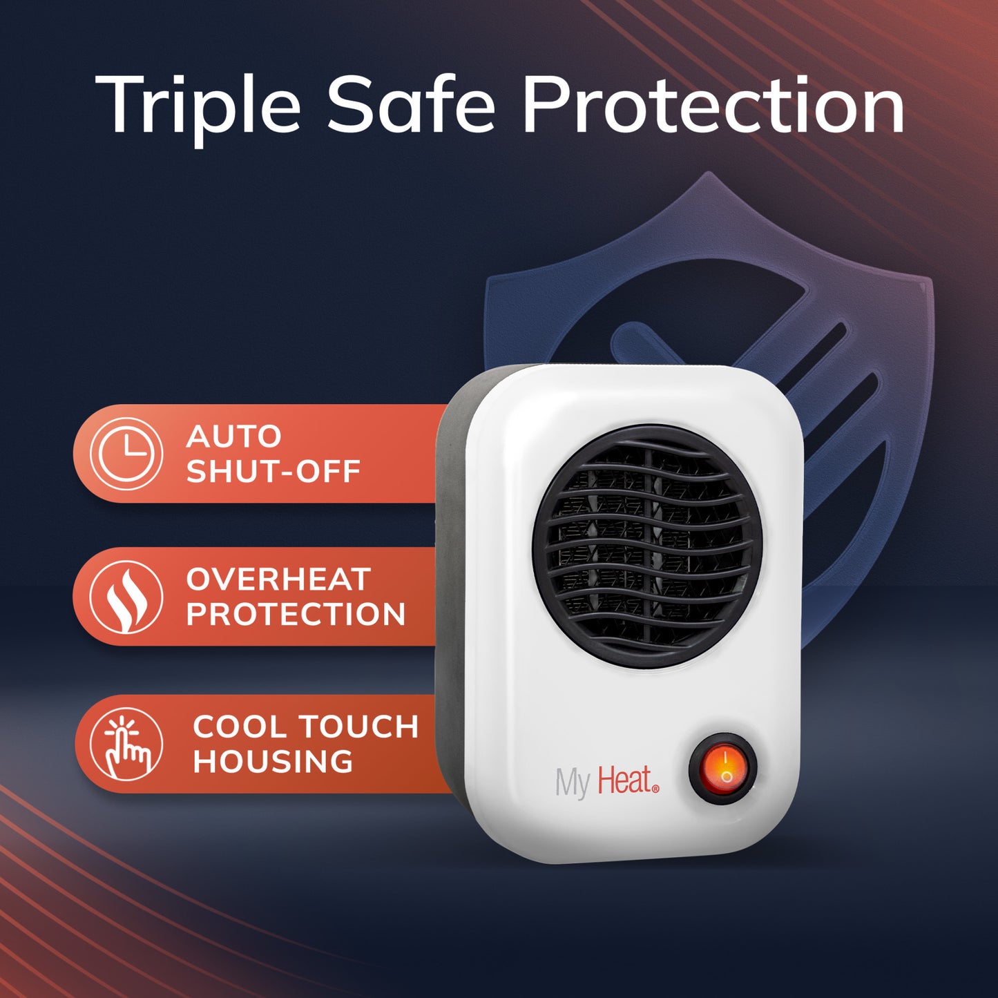 Lasko 200W MyHeat Personal Desk/Tabletop Space Heater with Simple Controls, 101, White