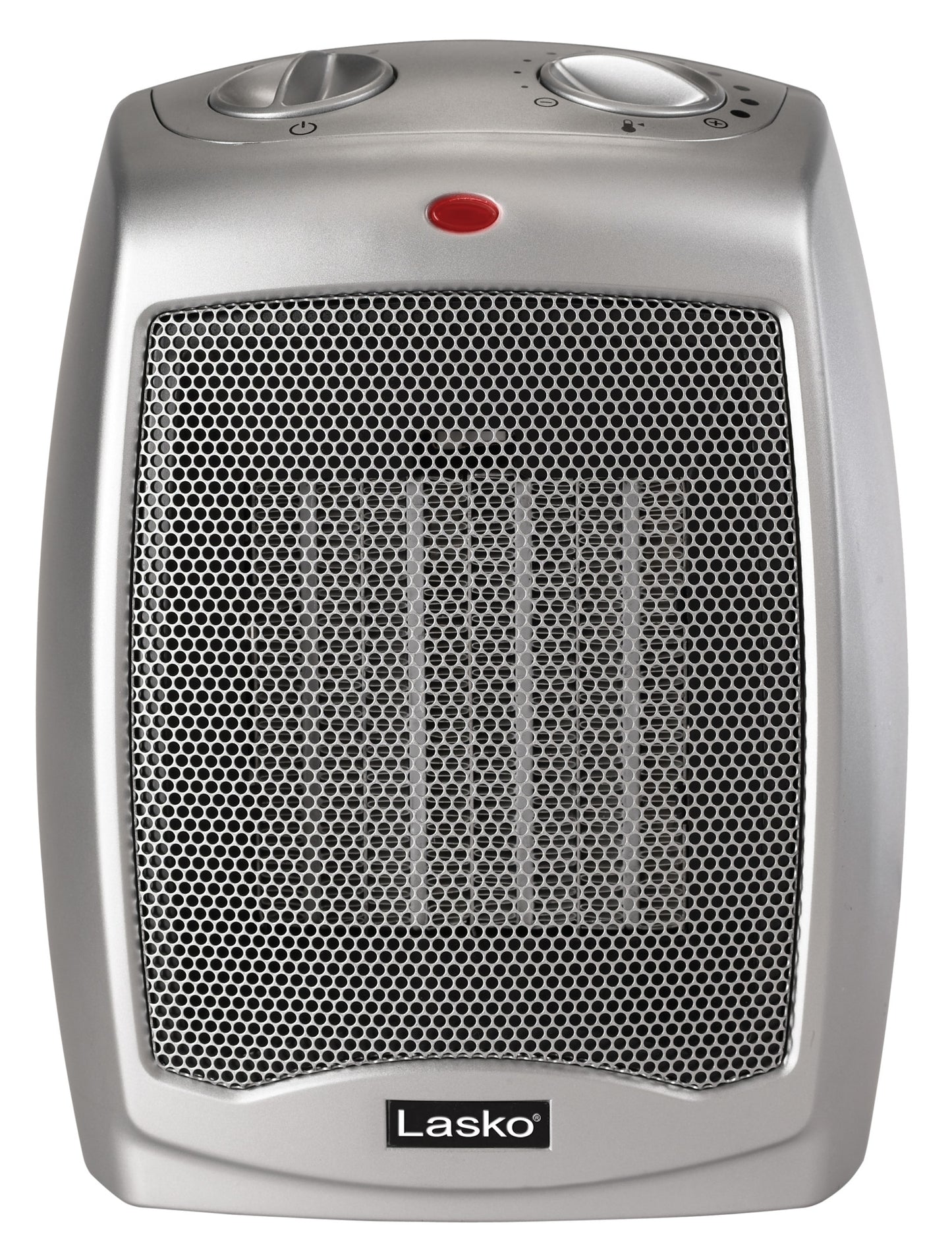 Lasko 1500W Electric Ceramic Space Heater with Adjustable Thermostat, 754200, Silver