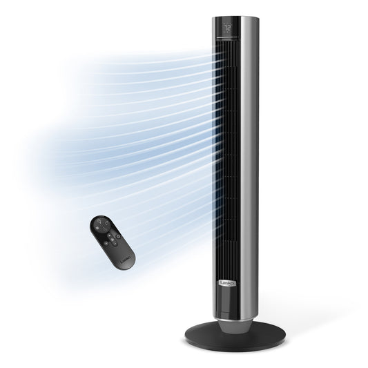 Lasko TDC WhisperForce™ DC 40" Tower Fan (12-speed, remote, black)