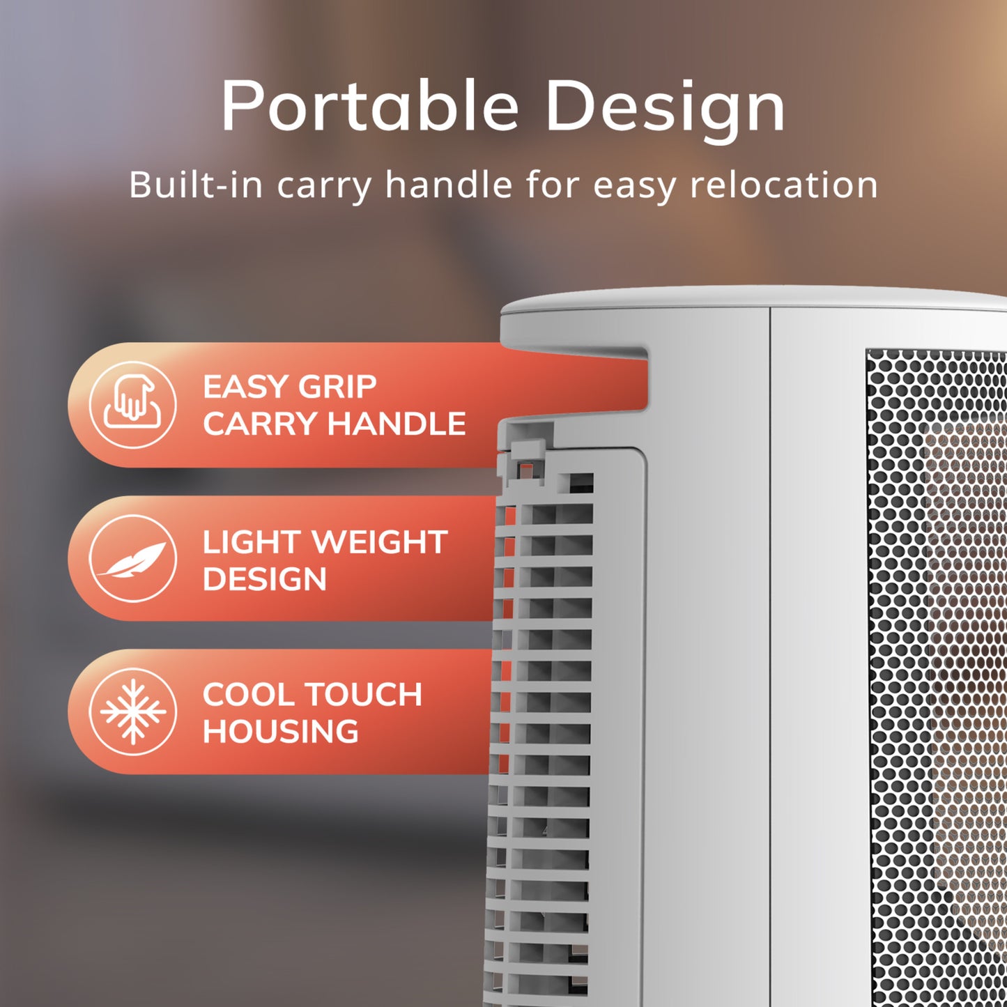 Lasko CD09475 9" Oscillating Personal Desktop Ceramic Space Heater with Tip-Over Switch: White