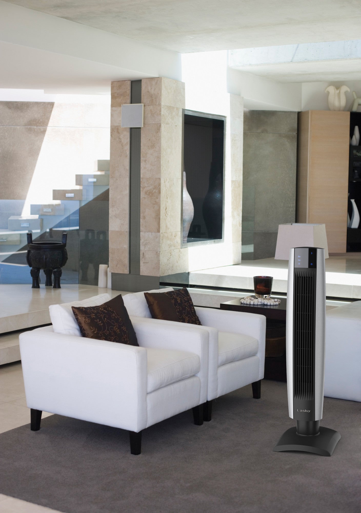 Lasko Oscillating Tower Fan with Remote Control, 2711, Black