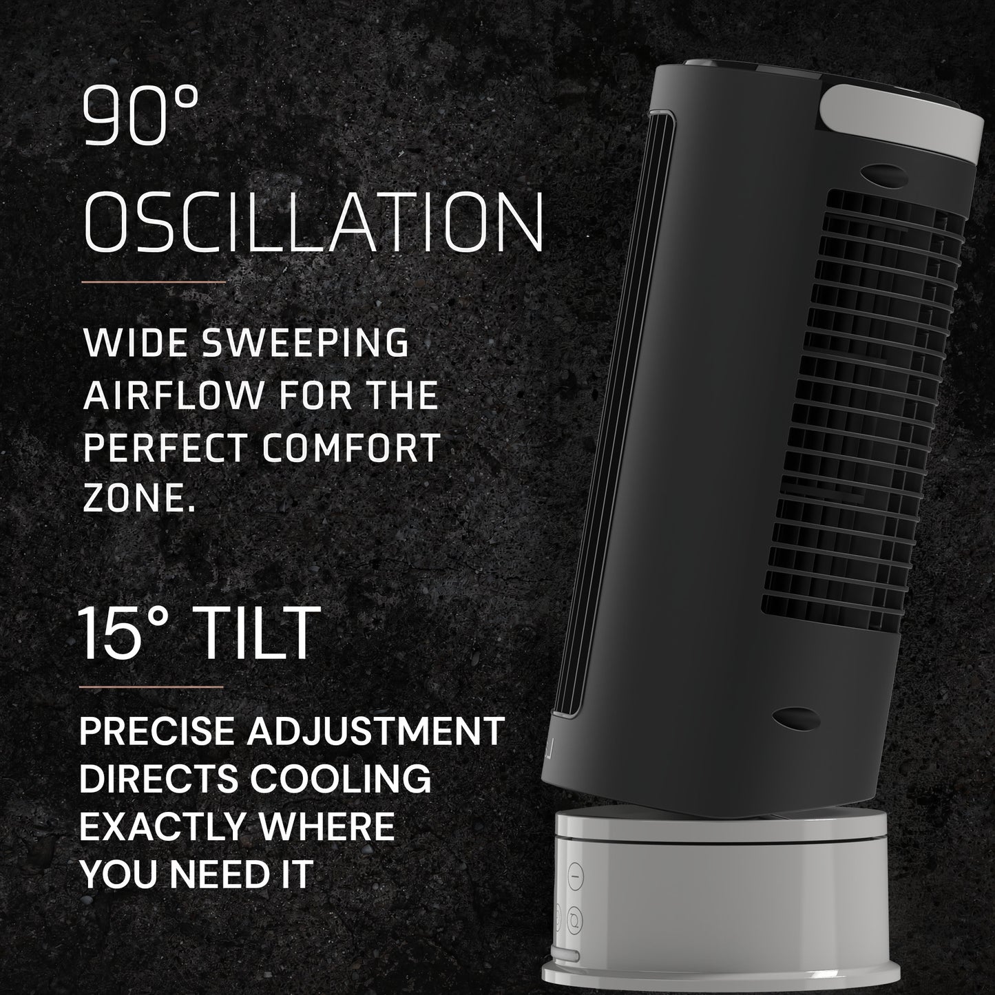 Lasko Pinnacle 15" DC Table Fan: Oscillating, 12-Speed, 15° Tilt, Remote, Black