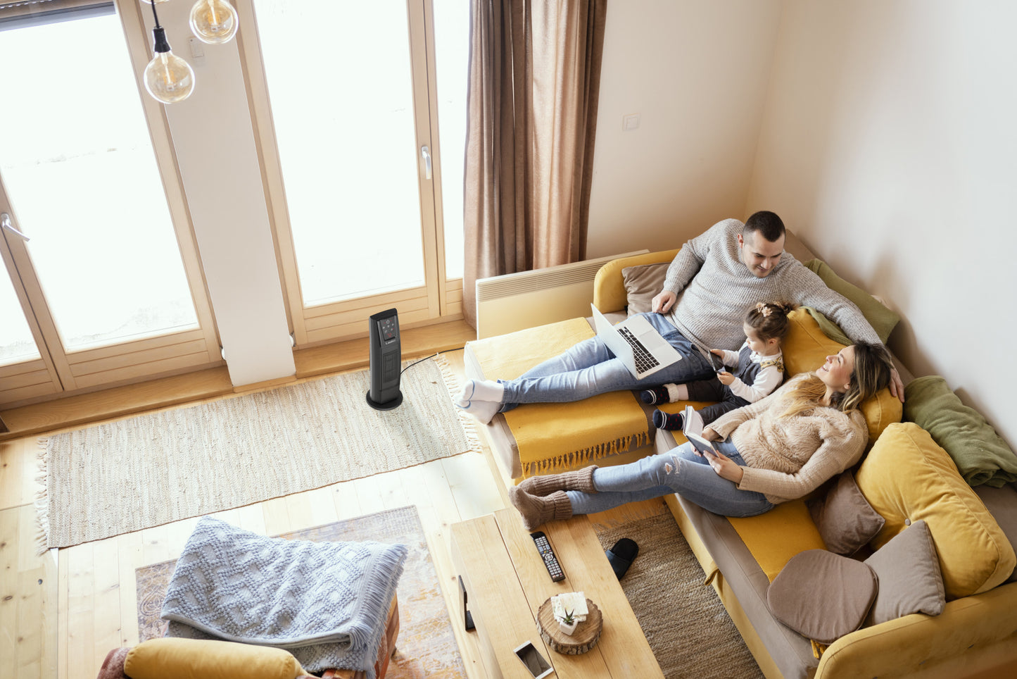 Lasko 1500W Digital Ceramic Tower Space Heater with Remote Control, CT20111, Black