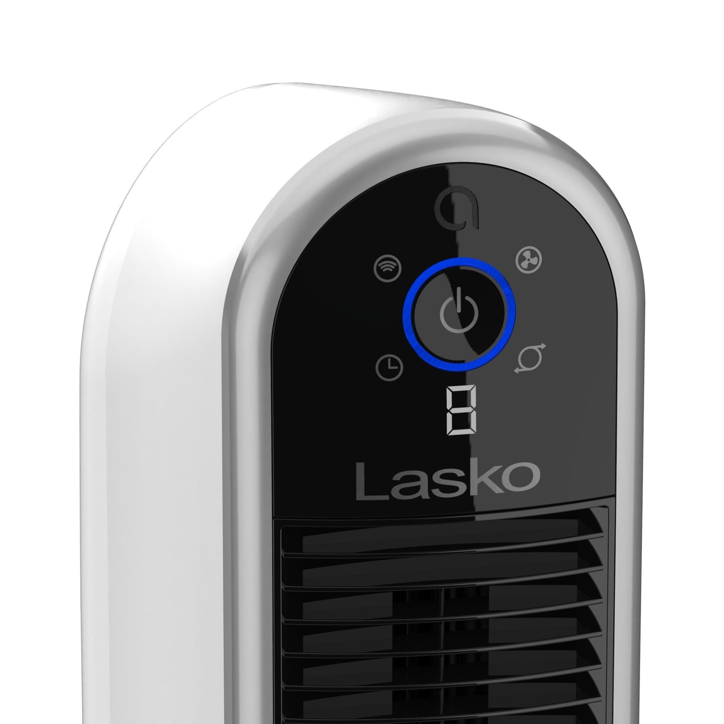 Lasko Aria™ T40735 40" 5-Speed WiFi Smart Tower Fan with Dark Mode, White