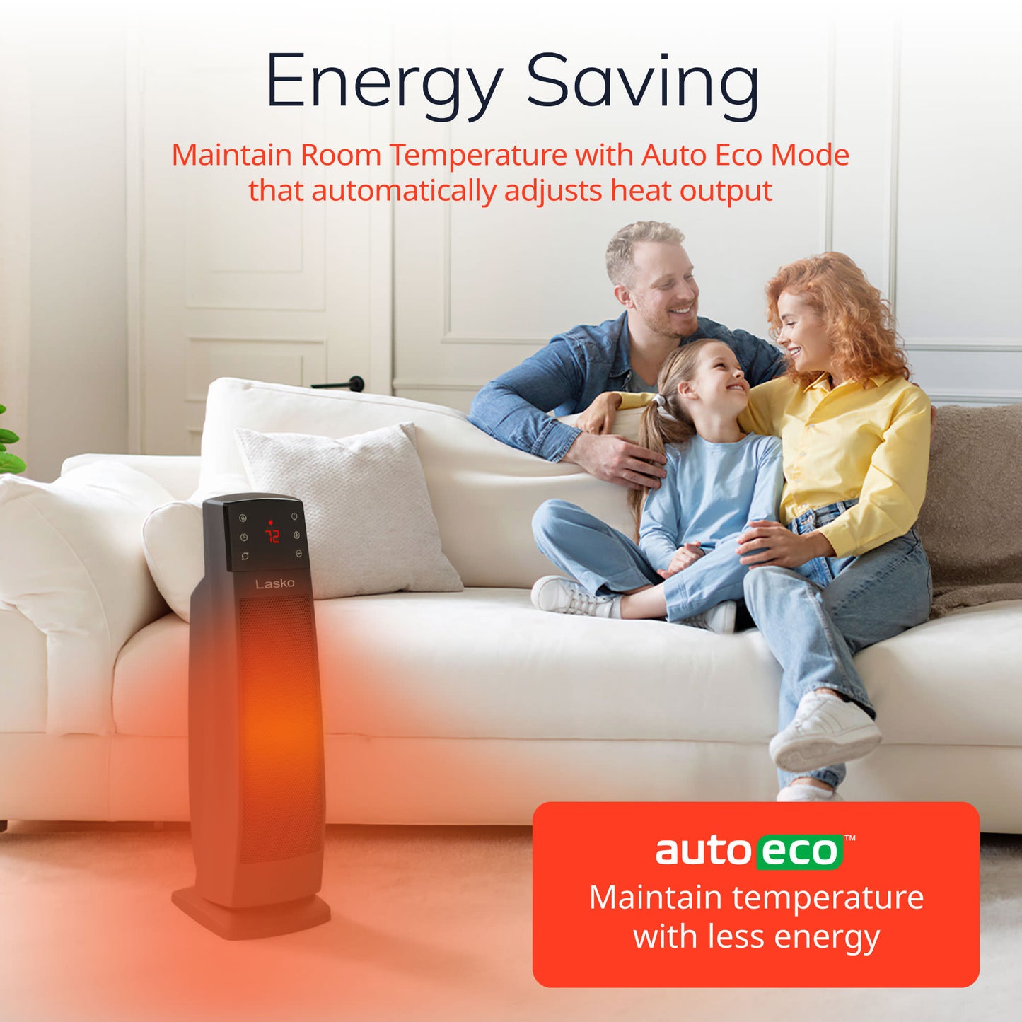 Lasko 22" Ceramic Tower Space Heater: Oscillating, 3 Heat Settings, Remote, Timer, Tip-Over Switch, Thermostat, Black