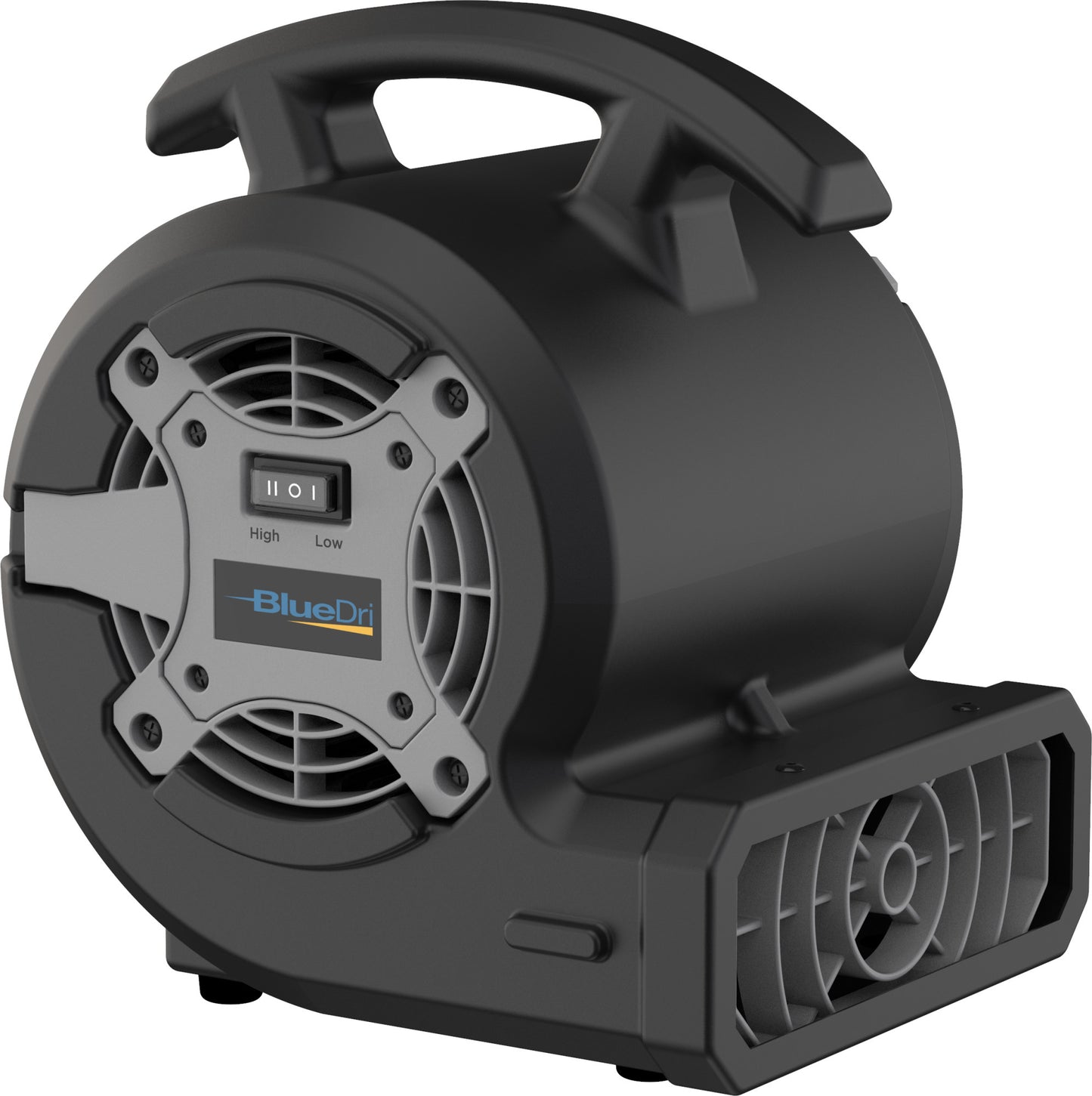 BlueDri ⅛ HP 13" Air Mover & Blower Fan: 2-Speed, High Velocity, Black