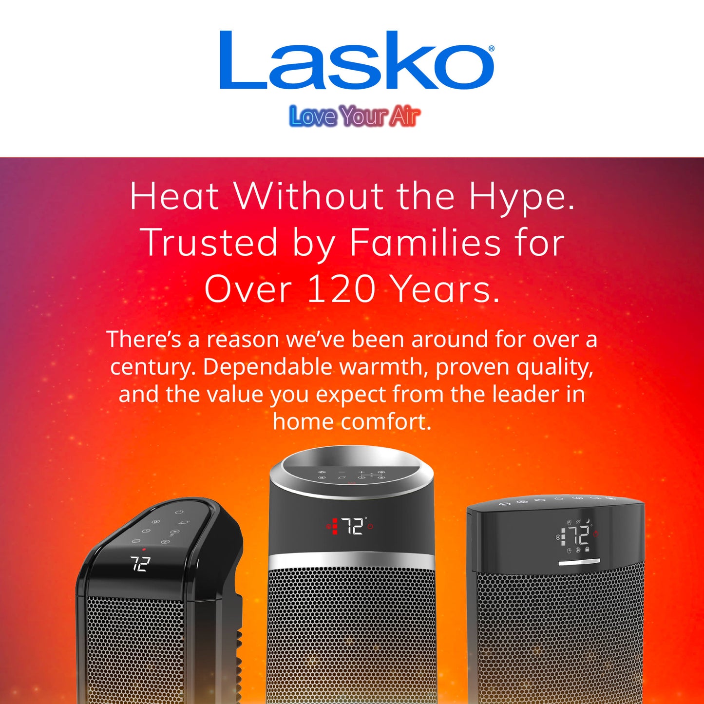 Lasko 22" Ceramic Tower Space Heater: Oscillating, 3 Heat Settings, Remote, Timer, Tip-Over Switch, Thermostat, Black