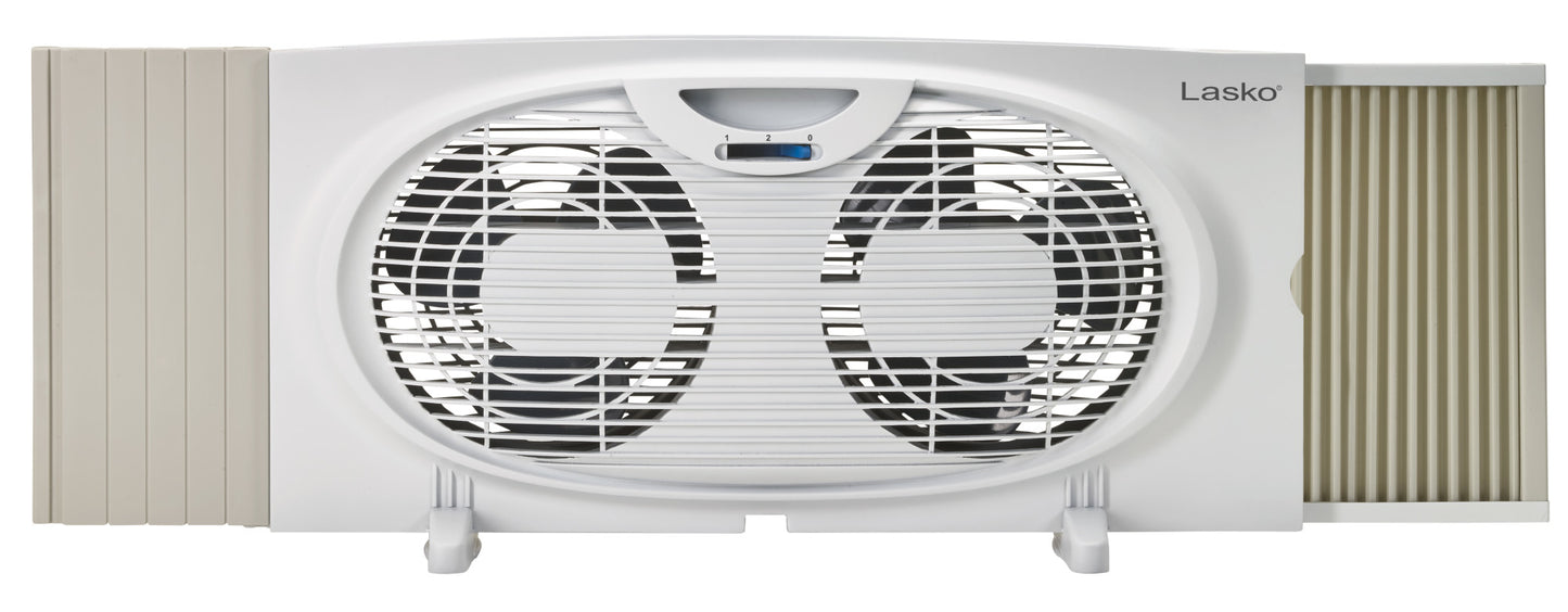 Lasko Twin Window Fan with 2 Speeds, W07350, White