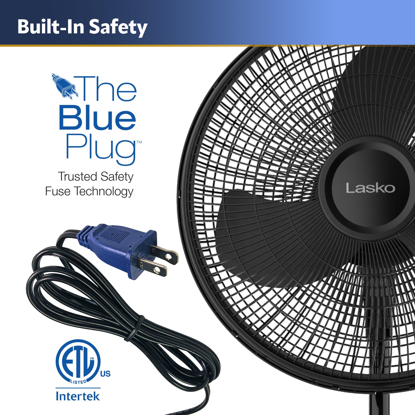 Lasko S16500 16" Oscillating Adjustable Pedestal Fan with 3 Speeds