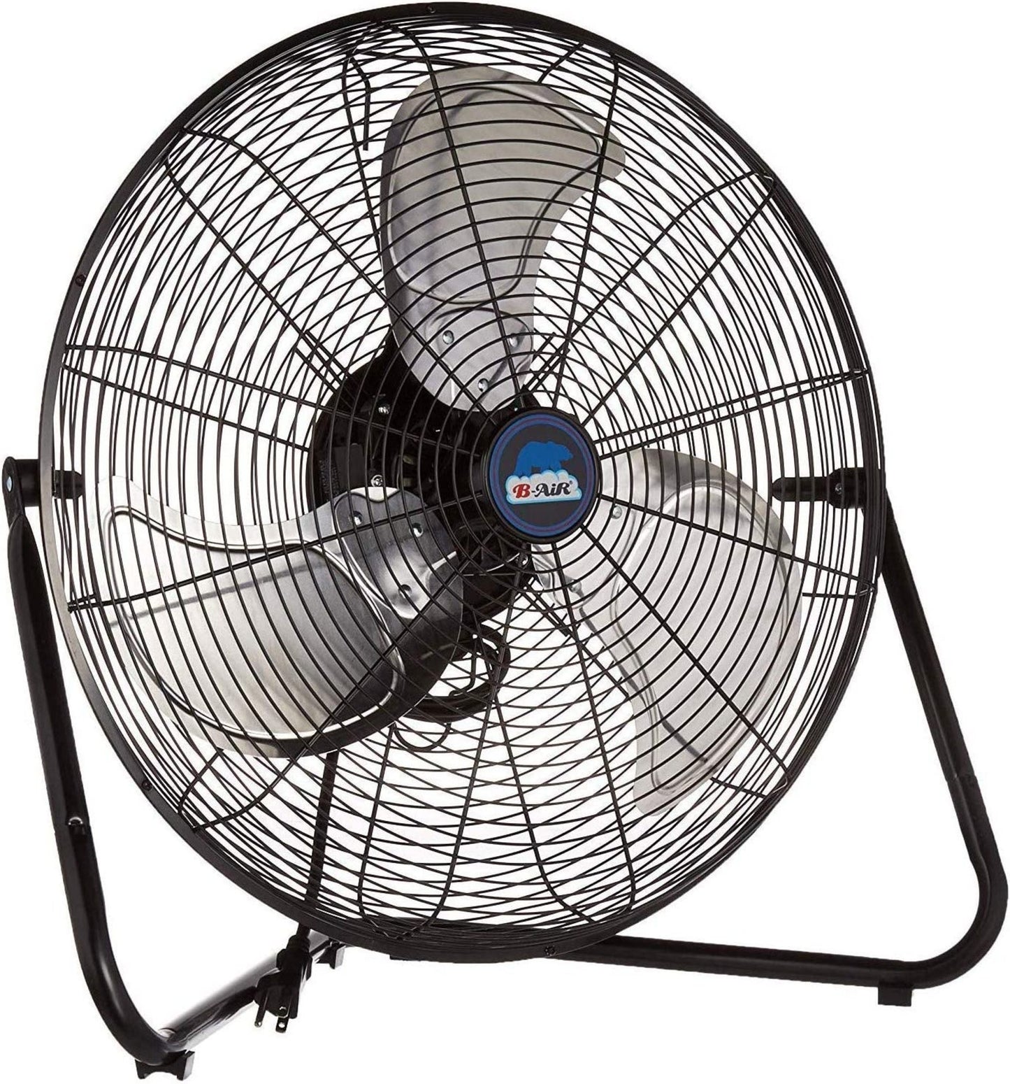 B-Air 20" High Velocity Floor Fan: wall mount, 3-speed, pivoting, black